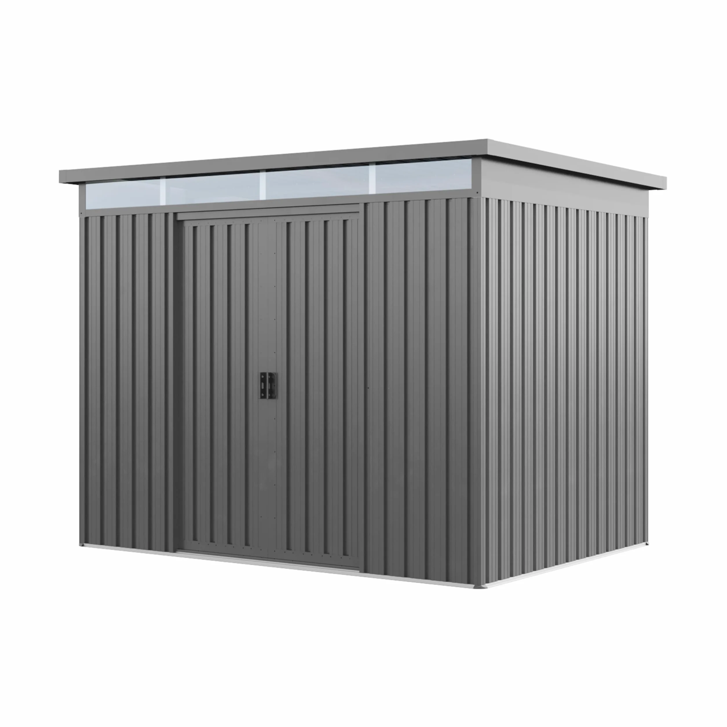 GFP Primeyard Casetta da giardino metallo 220x160x200 cm Armadio da esterno per attrezzi grigio