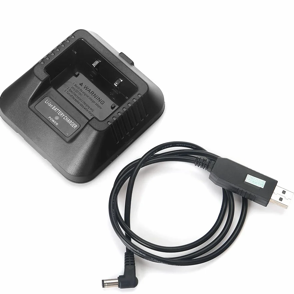 Baofeng UV-5R Caricabatterie USB per Radio Walkie Talkie DM-5R BF-F8HP