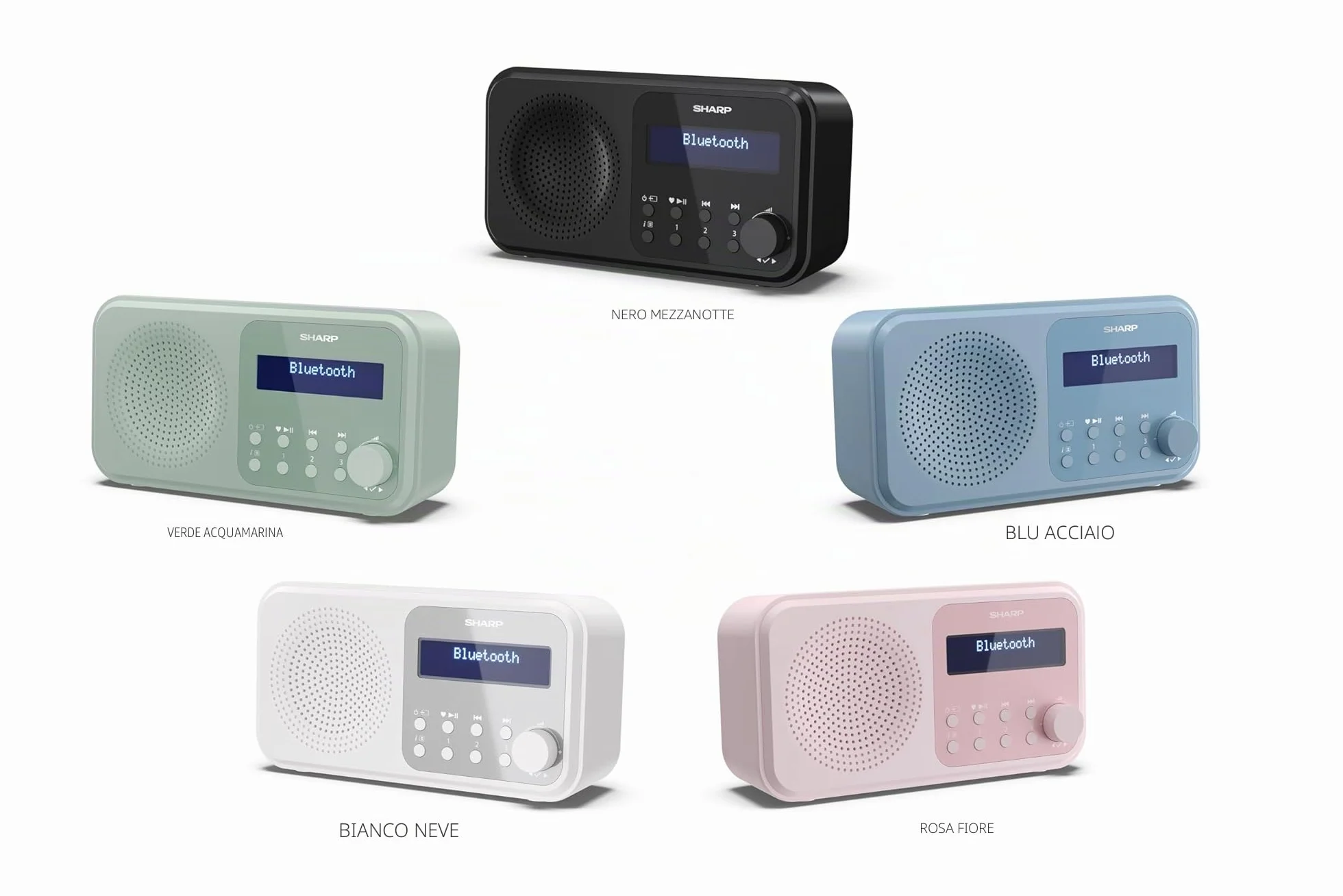 SHARP DP-420(WH) Radio DAB+/DAB/FM compatta portatile Bluetooth USB batteria rosa