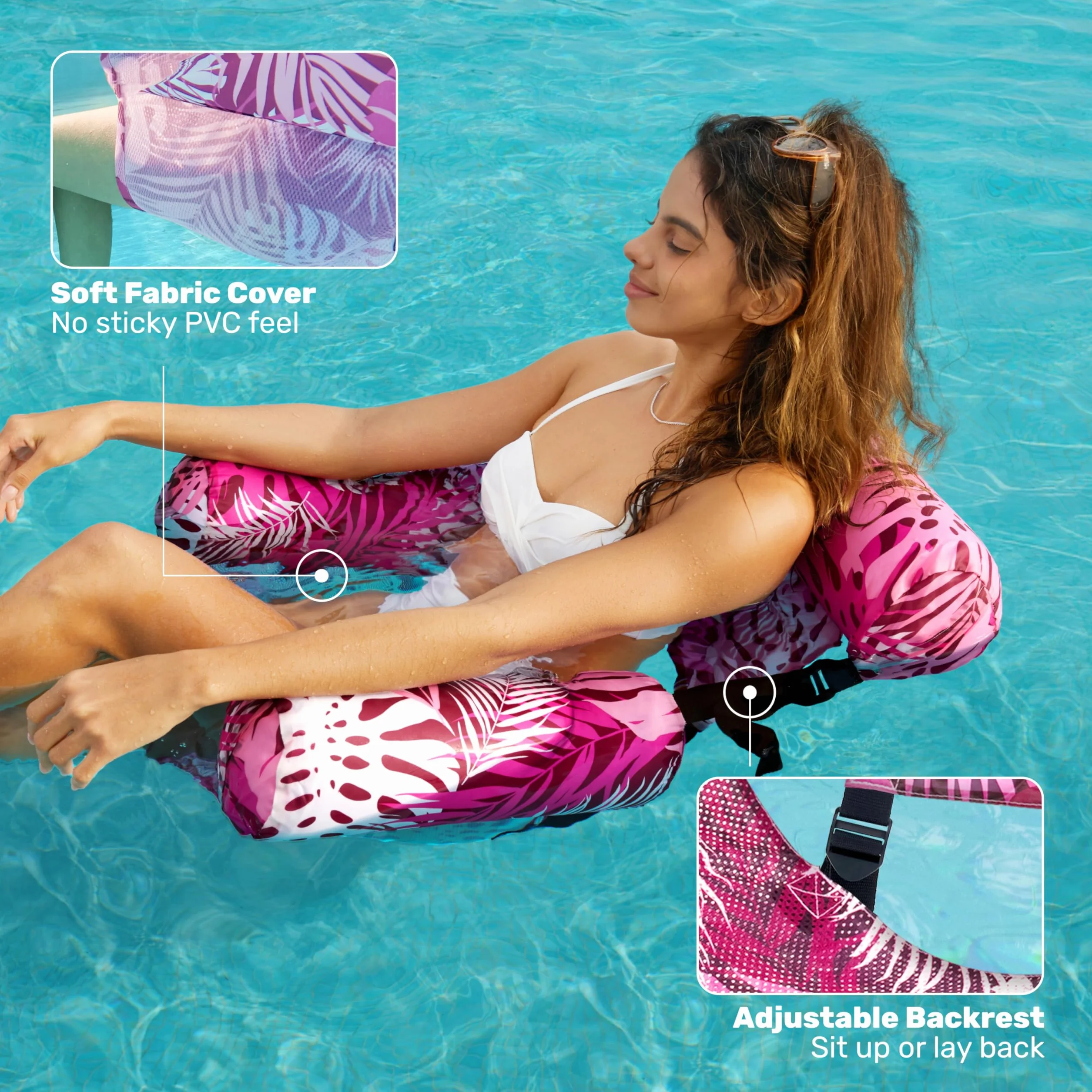 SLOOSH Gonfiabili per Piscina per Adulti, 2 Pezzi Sedie Lounge Galleggianti