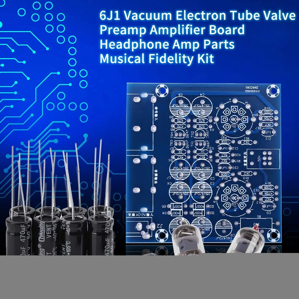 TOPINCN Kit Amplificatore valvole 6J1 Vuoto valvola Elettronica Tubo preamplificatore Amplificatore Bordo Cuffie amp AC12V 0.8A