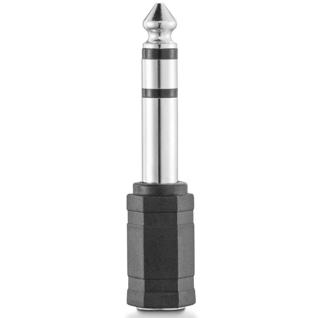 Hama Jack Audio Adattatore da 1 jack femmina da 3,5 mm a 1 jack maschio 6,35 mm, Nero