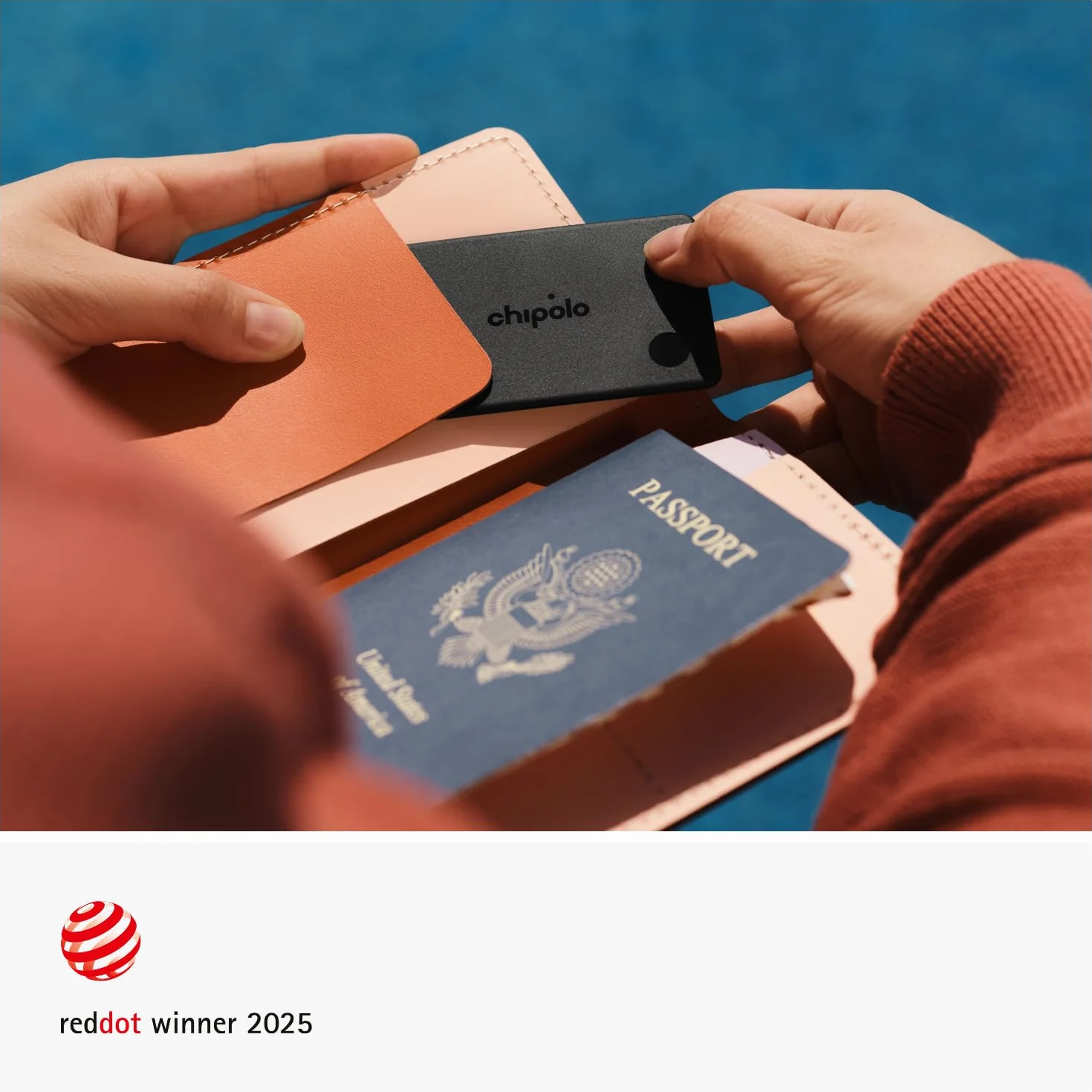 Chipolo CARD Localizzatore Bluetooth Ricaricabile per Portafogli Passaporti Dov’è Apple Trova Google Android