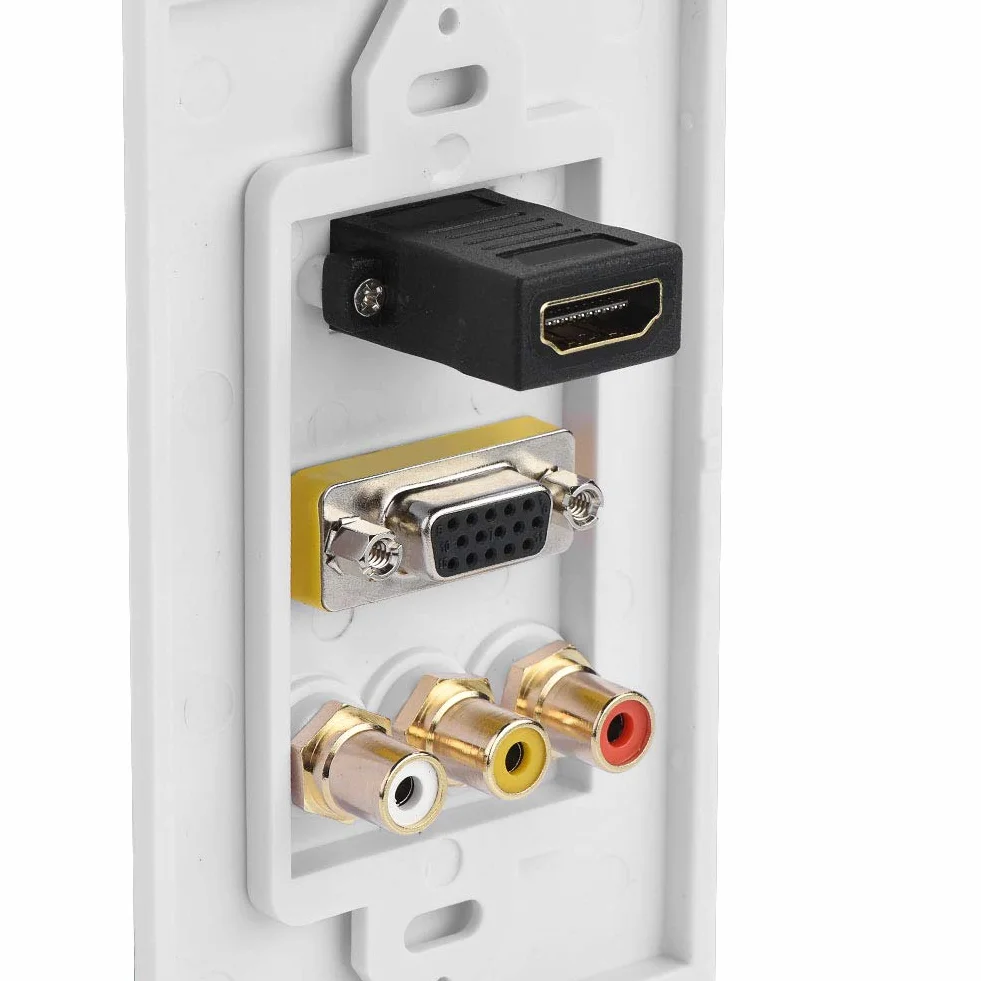 Socobeta Presa a Muro Tre in Uno Protezione Multi-Livello Pannello multimediale con Porta HDMI VGA