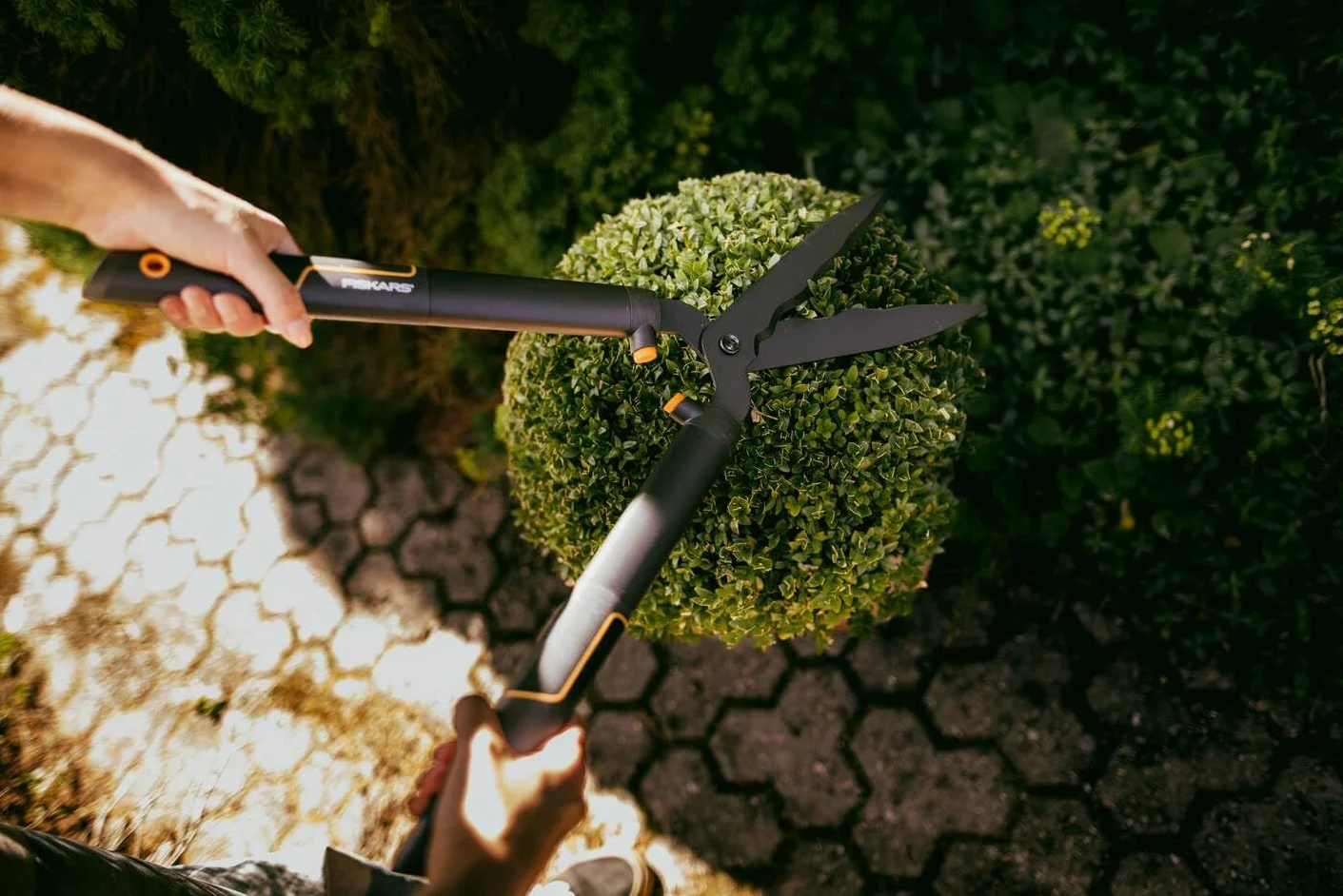 Fiskars Nożyce do żywopłotu SingleStep, ostrza faliste ze stali, 58 cm, HS22