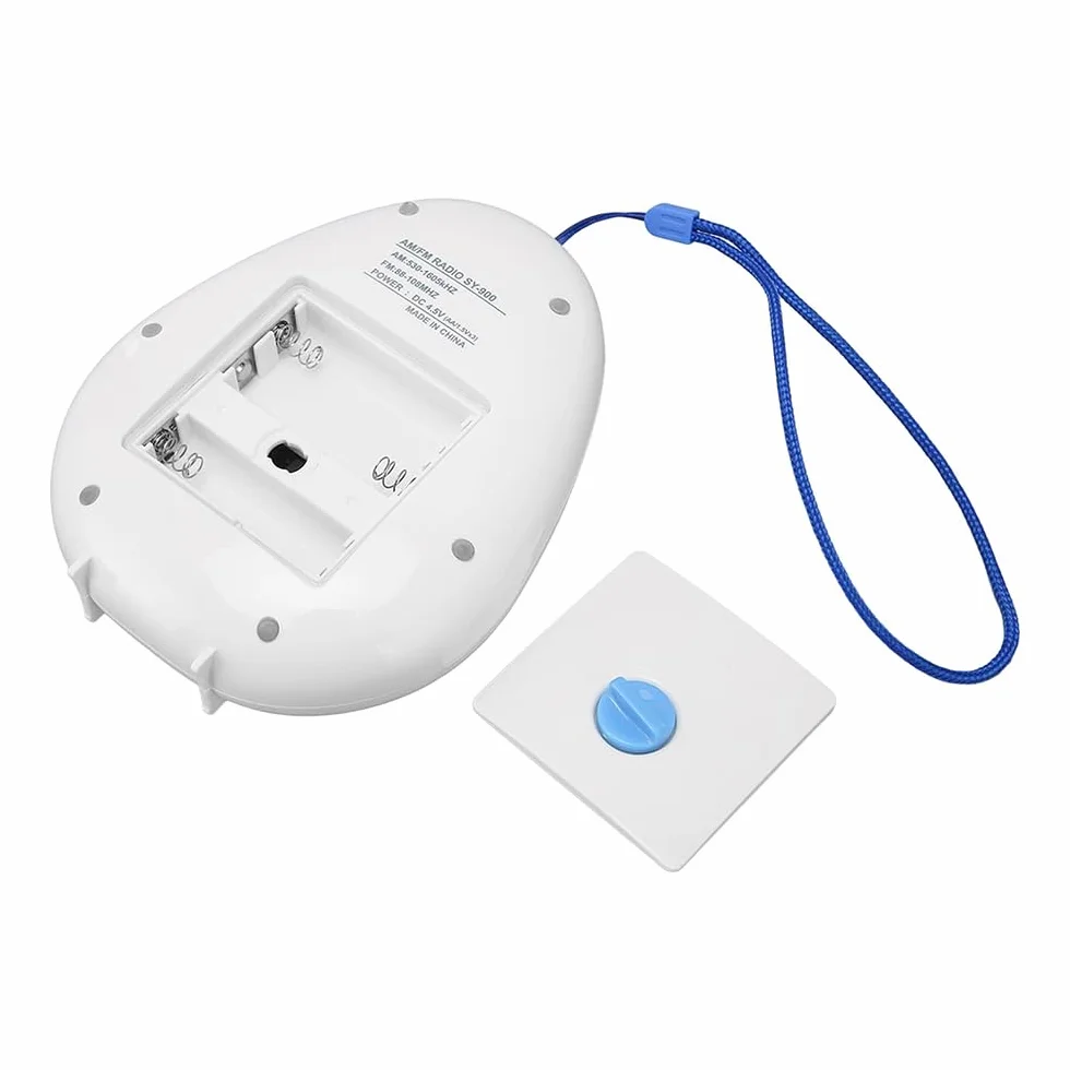 Radio FM Impermeabile Senza Fili per Bagno, Portatile AM FM con Altoparlante e Batteria