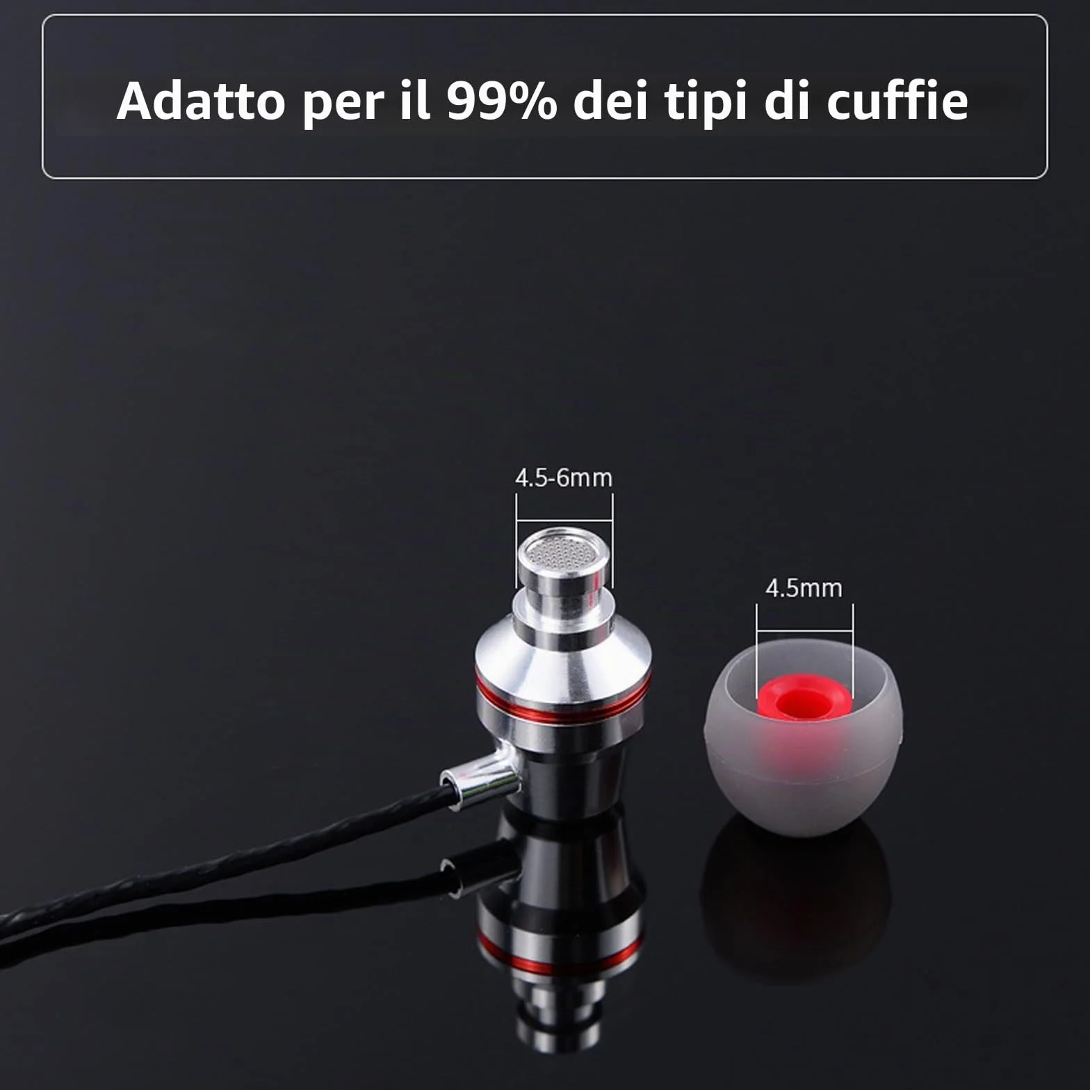 Gommini auricolari sostitutivi 36 pezzi isolamento acustico comfort 3 colori S/M/L