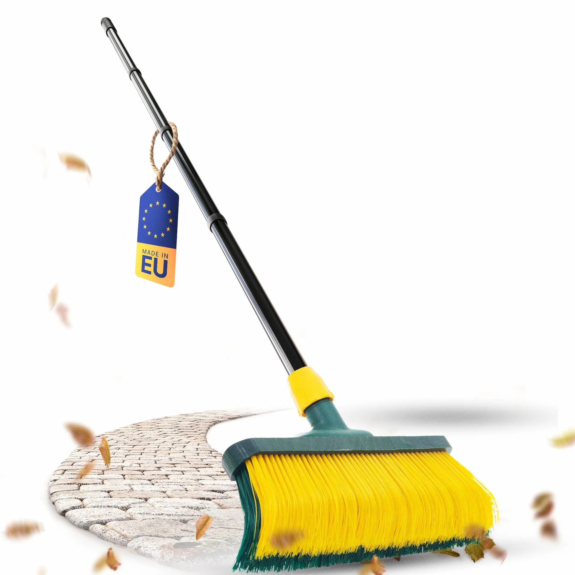 Novaliv Scopa con manico di alta qualità, 30 cm, setole ricurve, ideale per giardino, prati artificiali, campeggio, strada