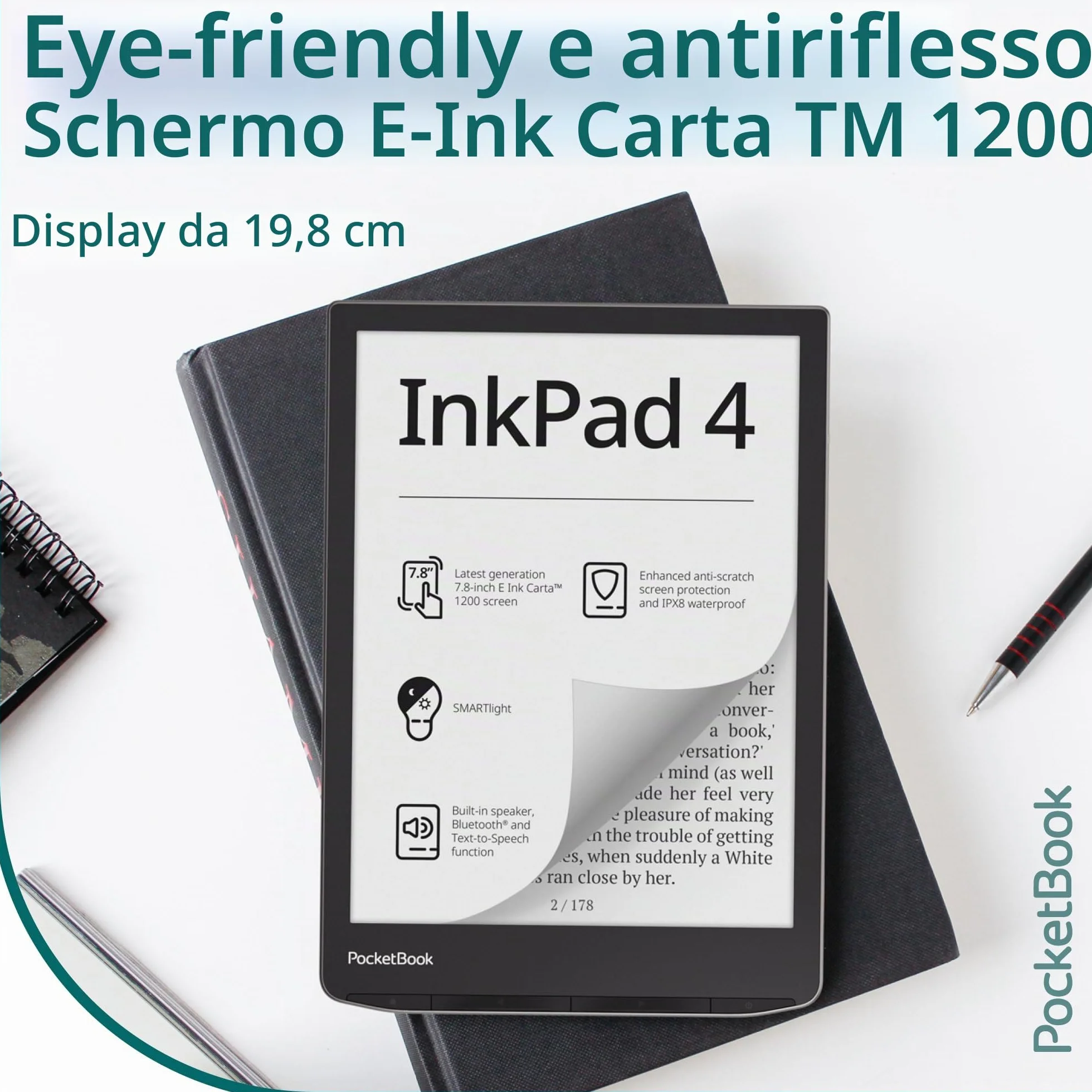 PocketBook InkPad 4 Stardust Silver czytnik e-book