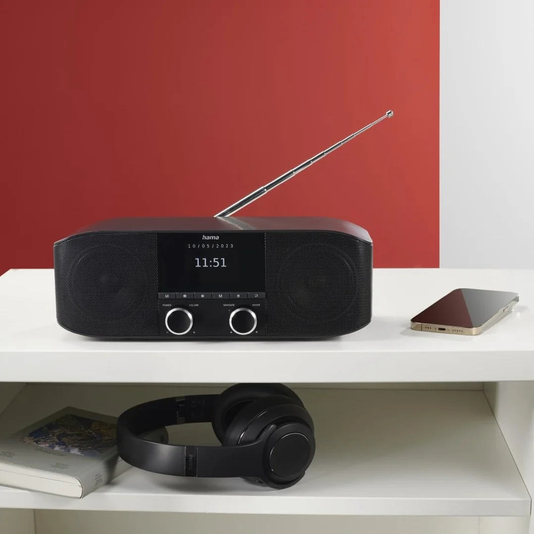 Hama Radio Internet WLAN DAB+ Bluetooth Sveglia Aux 3,5 mm FM Nero