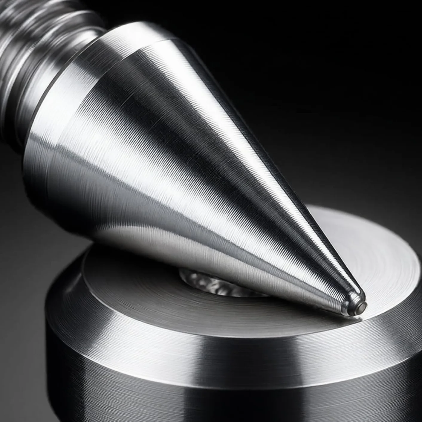 PrecisionGeek Punte e cuscinetti per altoparlanti acciaio inossidabile M6 cono 10 mm cuscinetti 16 mm smussata