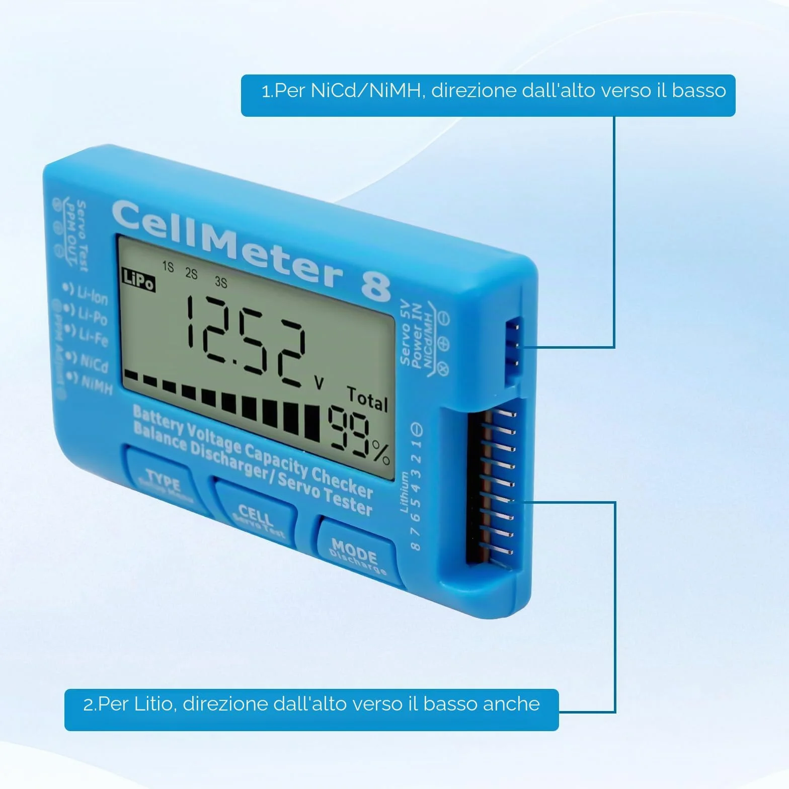 AYWHP Digital Battery Capacity Tester LCD Voltage Controller per LiPo LiFe Li-Ion NiCd NiMh