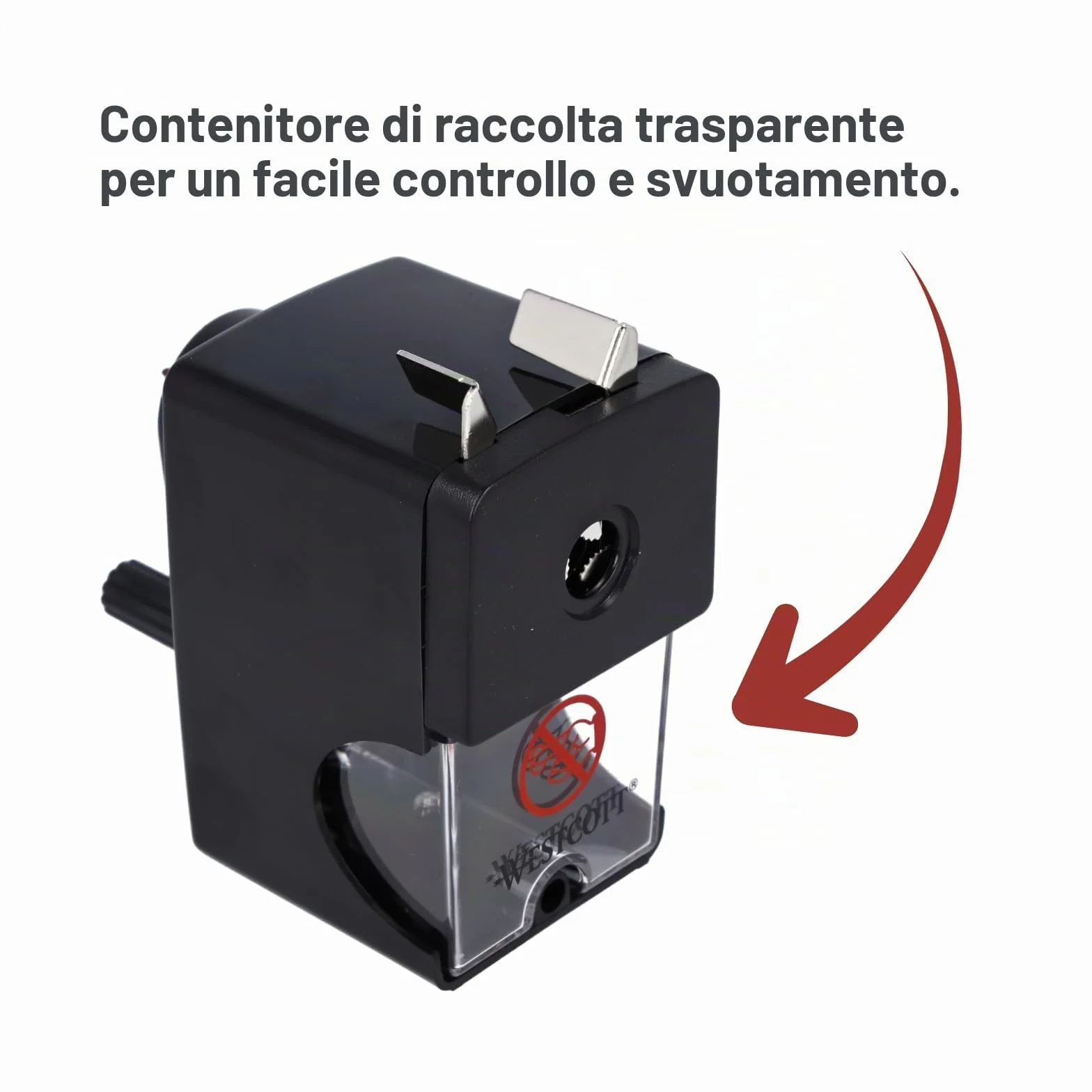 Westcott E-14216 00 Temperino per matite 7-12 mm manuale nero