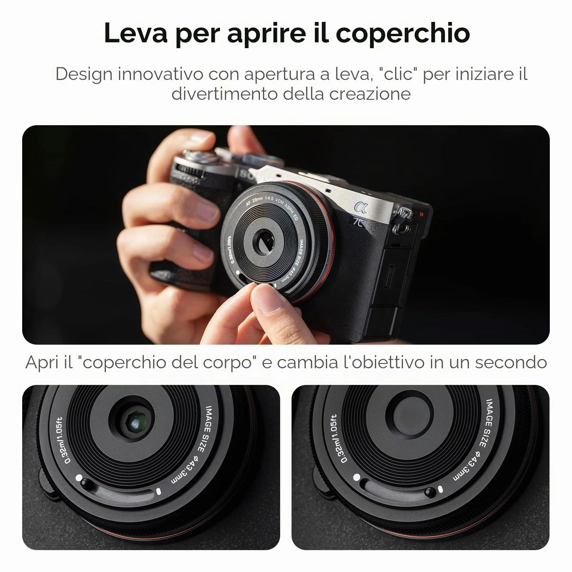 VILTROX AF 28mm F4.5 XF Pancake Obiettivo Grandangolare Full-Frame per Fuji X Mount