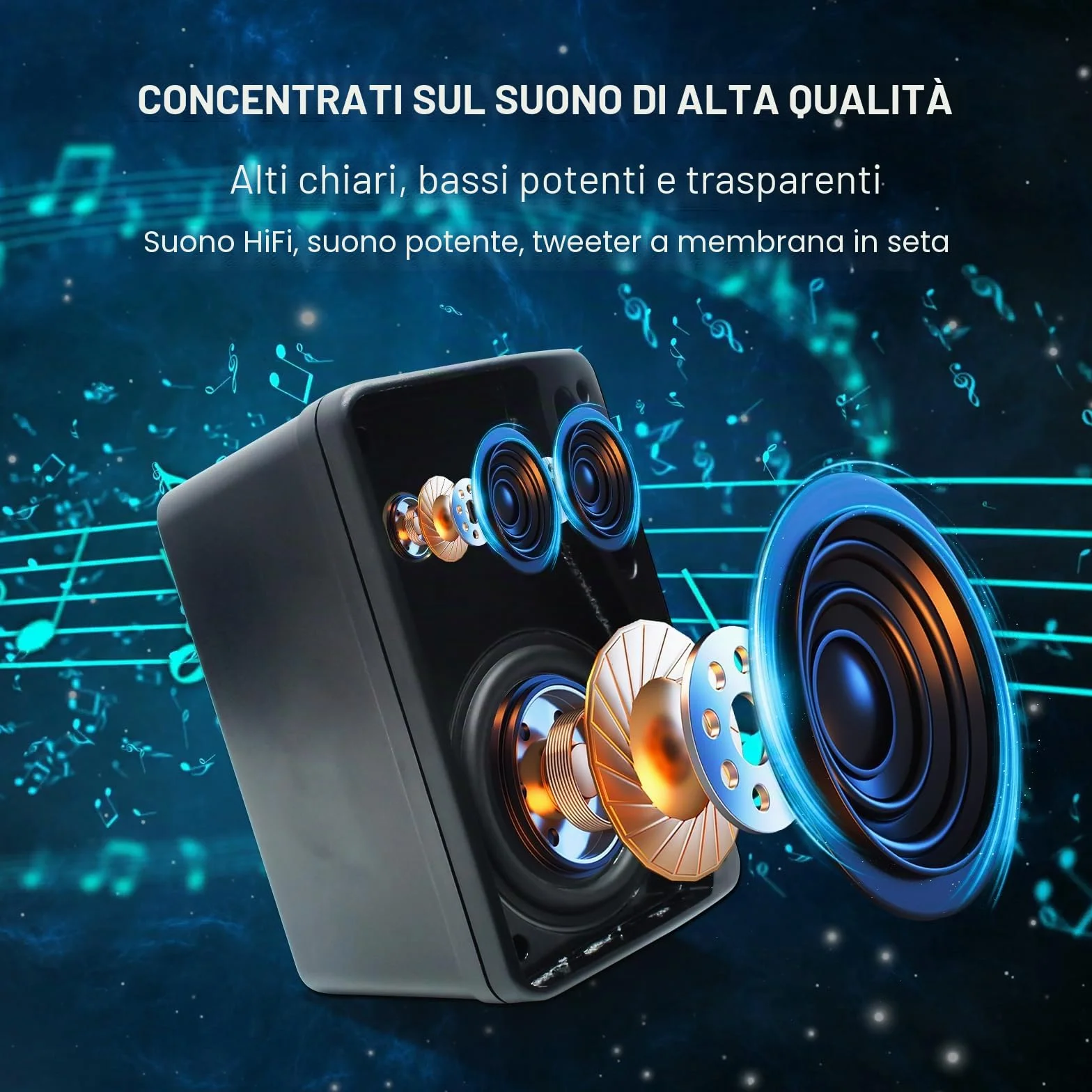 Herdio 3,5 Pollice Altoparlanti da Esterno 200Watt Diffusori Cablato All-Weather Coppia Nero