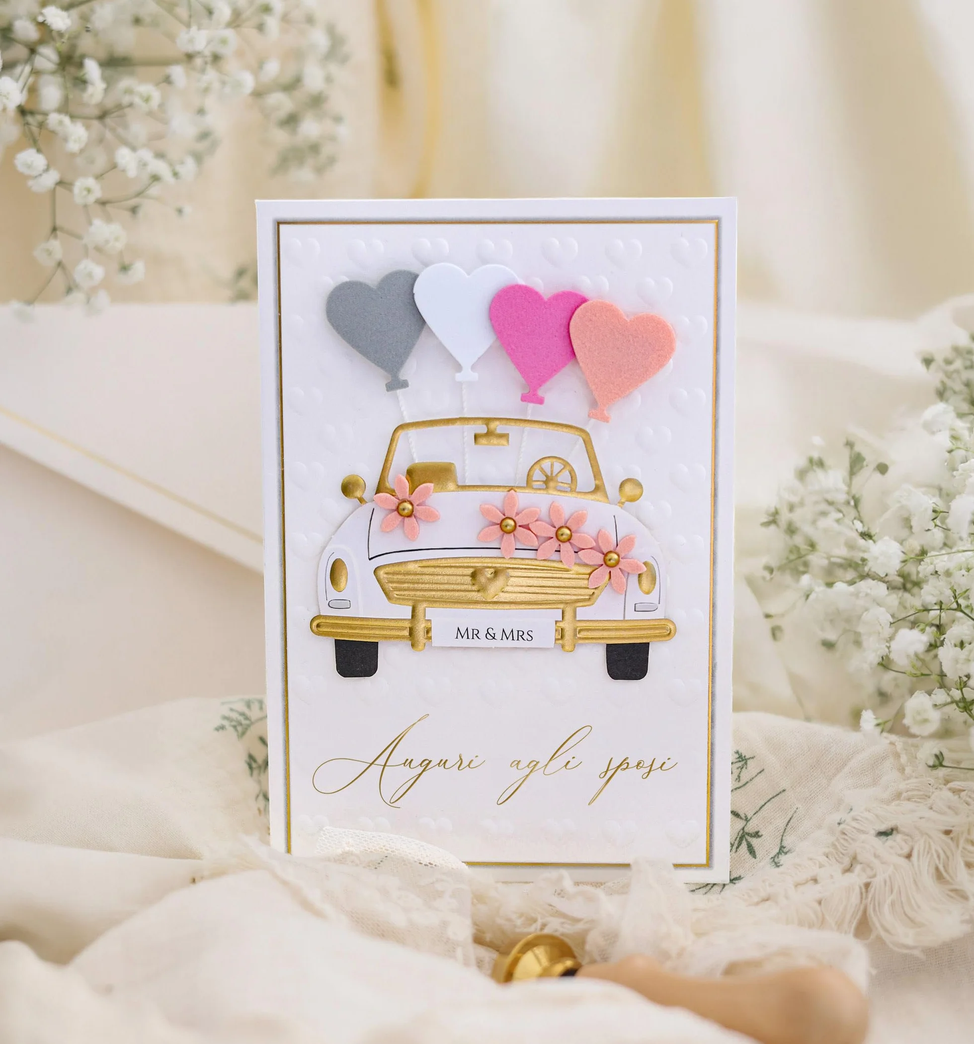 Joli Coon Biglietto auguri matrimonio Signature 3D - Biglietto di auguri 3D con busta FinePaper e adesivo sigillo