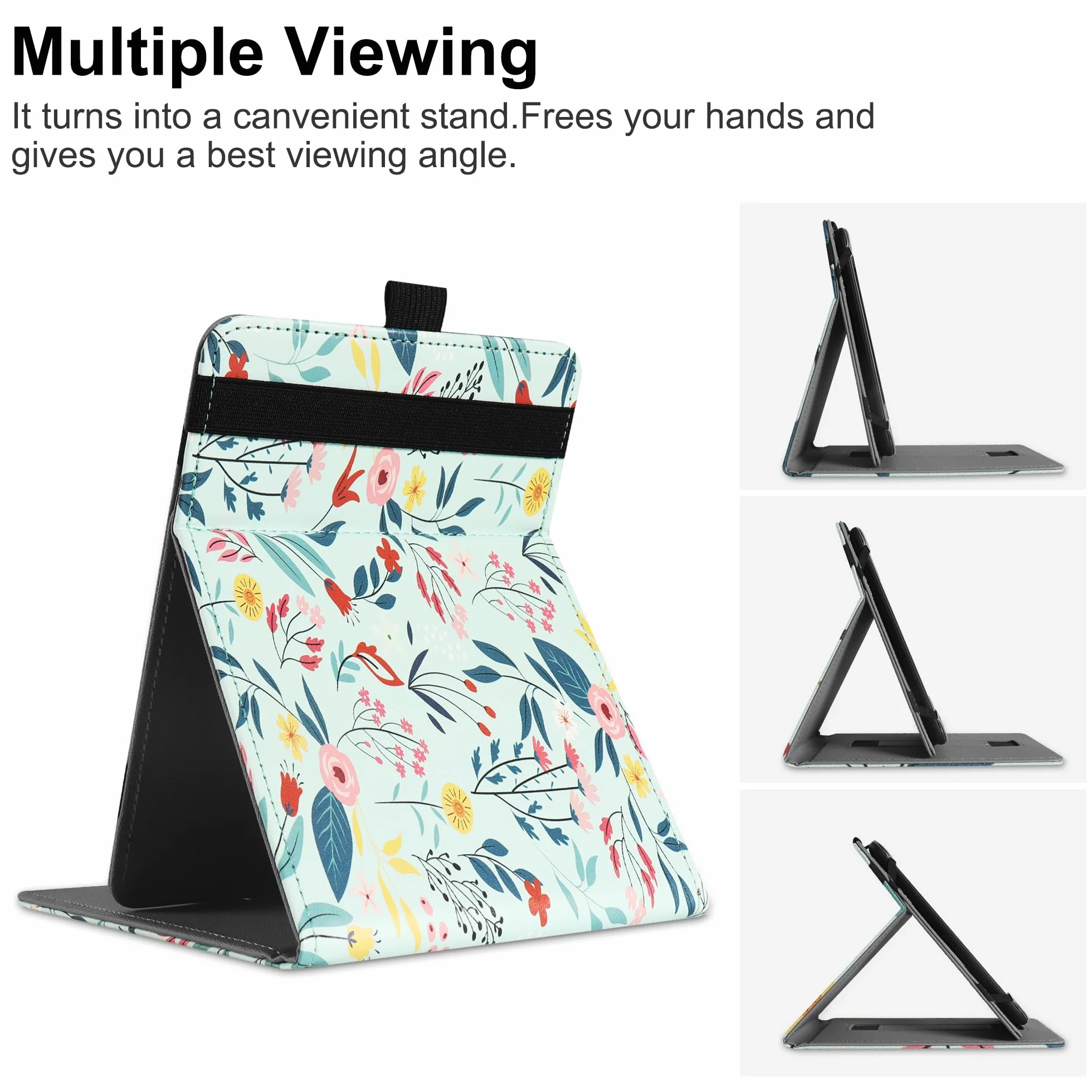VOVIPO uniwersalna etui ochronna do Kindle Paperwhite Kobo czytnik 6 cali, Stand Folio z wieloma kątami widzenia