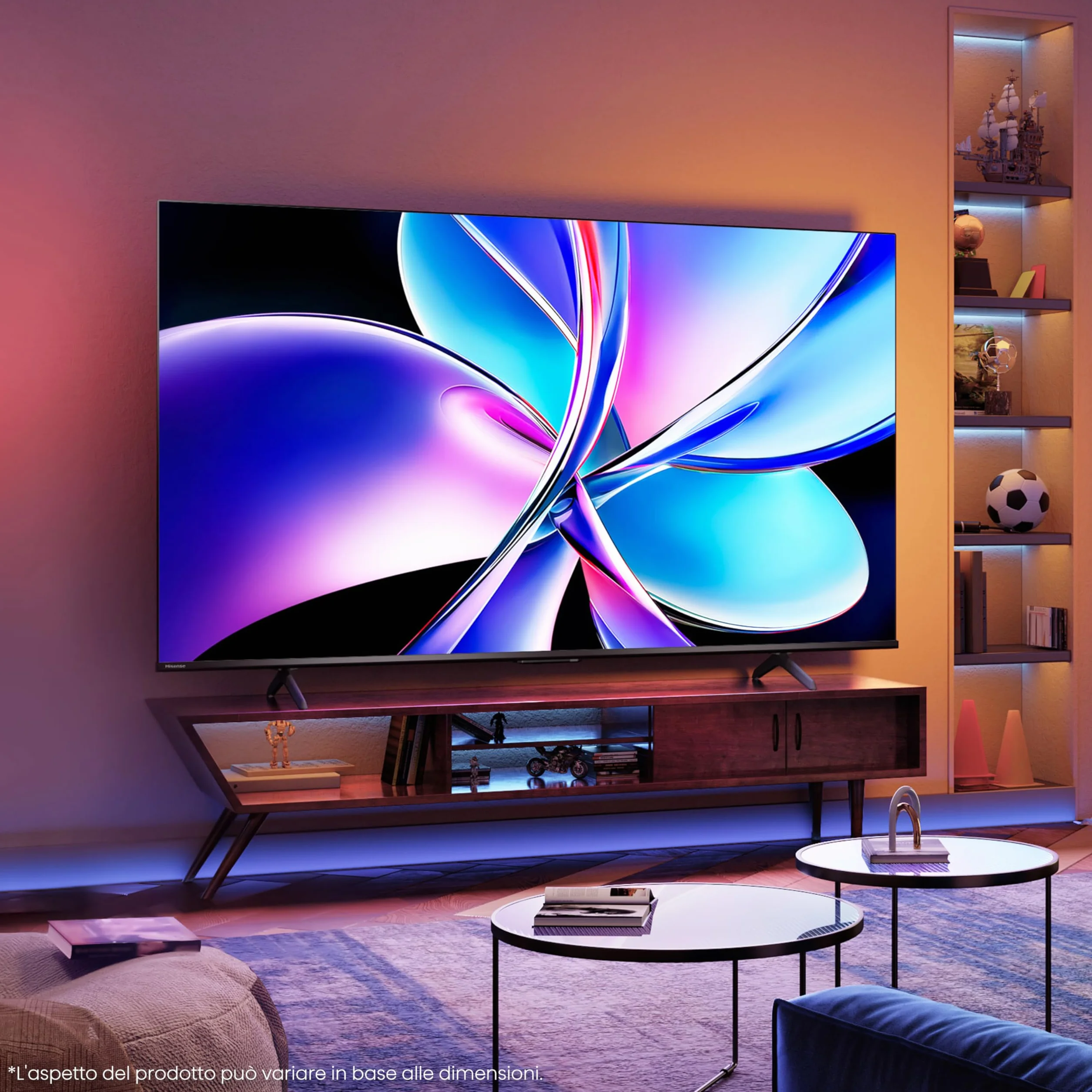Hisense TV 55" QLED 4K 144Hz 55E7Q PRO Smart TV Dolby Vision IQ HDR10+ Dolby Atmos