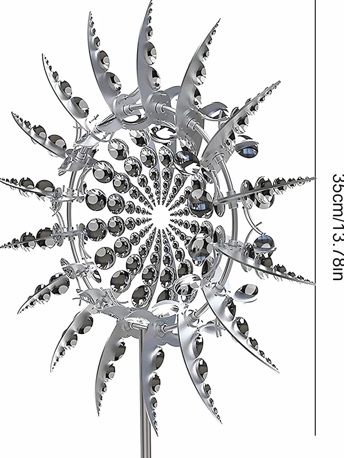 Unique And Magical Metal Windmill - Sculptures Move with The Wind, 3D Wind Powered Kinetic Sculpture, Dynamic Wind Spinner Bidirectional, Kinetic Metal Wind Spinners with Metal Garden Stake
