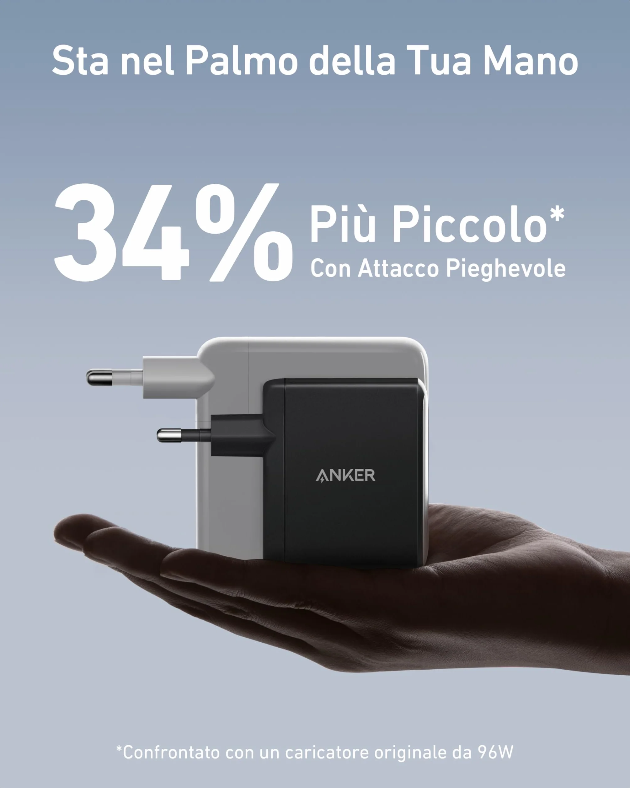 Anker Caricatore USB C 736 da 100 W Nano II, 3 Porte, per MacBook Pro, Google Pixelbook, Dell XPS, iPad Pro, iPhone 17 Pro Max, Samsung S25 Ultra