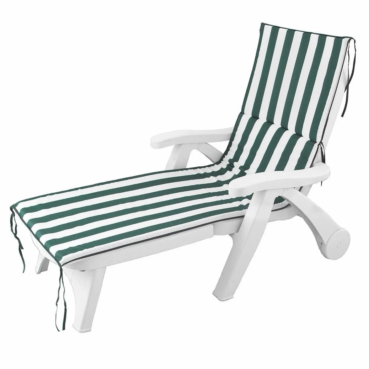 Morbidissimi Cuscino per Lettino Prendisole Sdraio da Esterno Giardino Rigato 60x190 cm P498 Verde