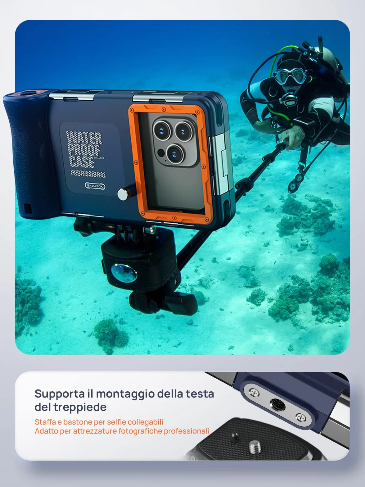 Custodia Impermeabile IP68 15M per iPhone Samsung Huawei Xiaomi 6,9 Pollici Snorkeling Surf