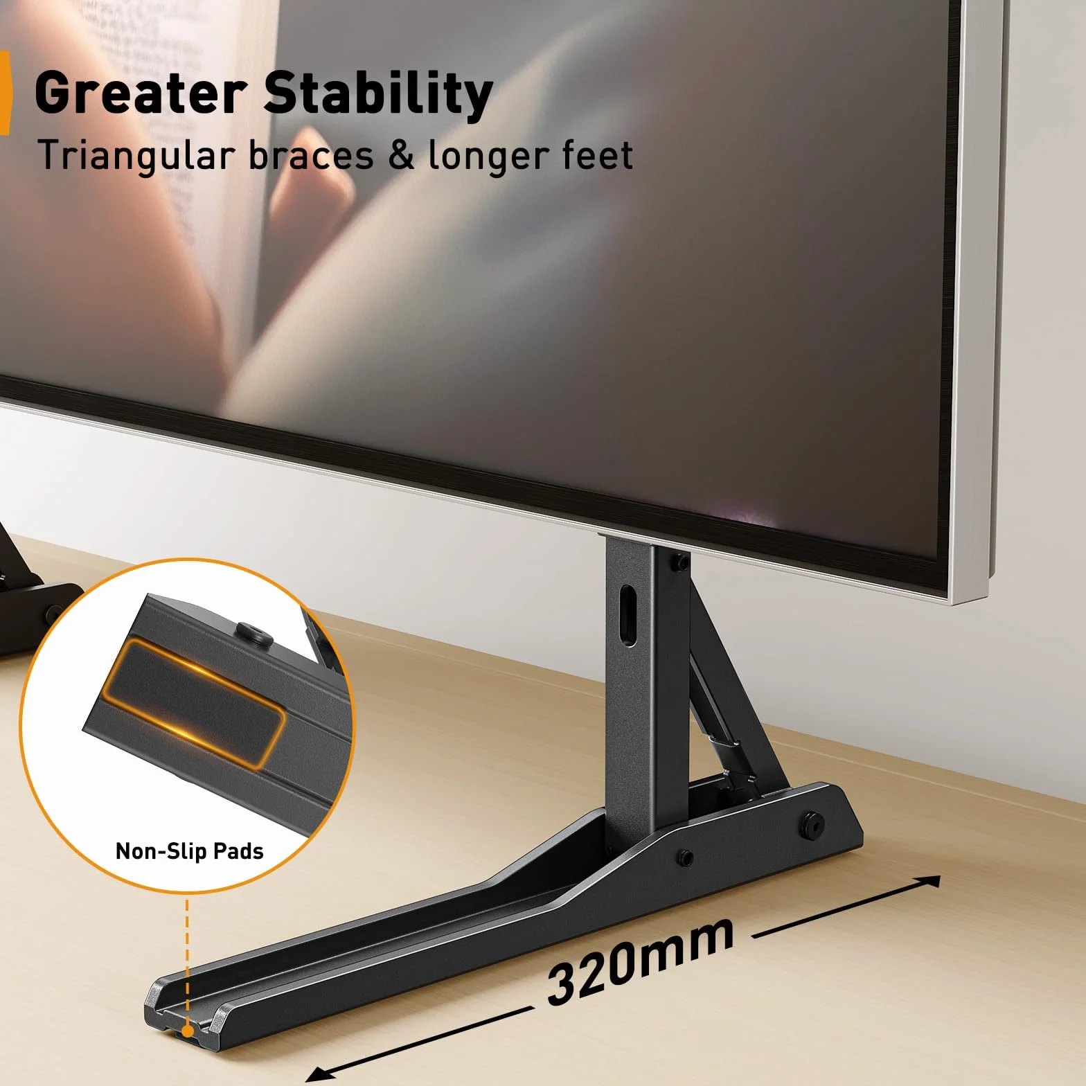 Perlegear Supporto TV da Tavolo Universale 22-70 Pollici VESA 800x600 mm 50 kg