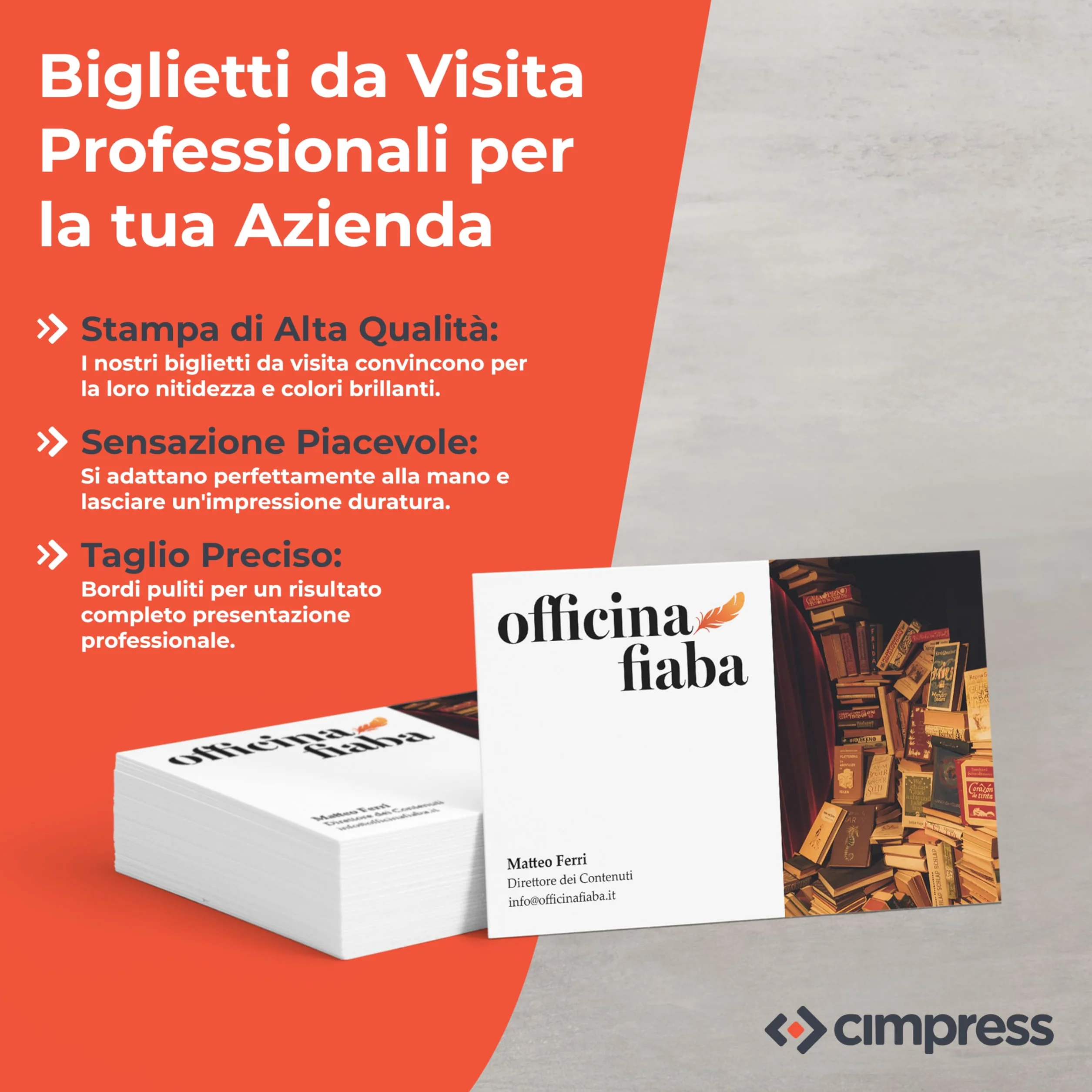 Cimpress Biglietti da Visita Personalizzati 100 sztuk 300g/m² Opaco 85x55 mm Fronte Retro