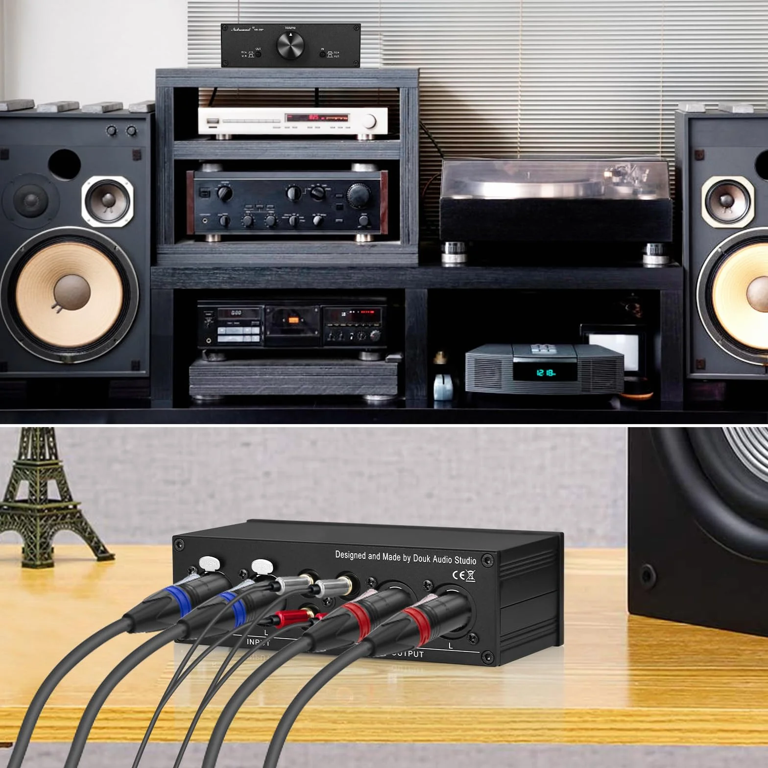 Nobsound Preamplificatore passivo mini bilanciato Single-Ended Hi-Fi Controllo volume XLR RCA