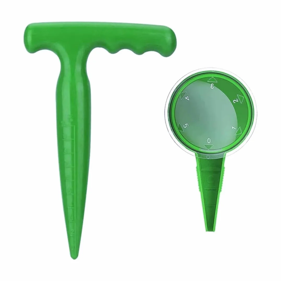 2 Pezzi Foraterra, Dibber con Scala di Misurazione per Piantagione Precisa, Plastica Strumento di Scavo per Fori, Piantatore Per Piantine Sicuro, Piantatore di Bulbi, Dispenser per Seminatrice di Semi