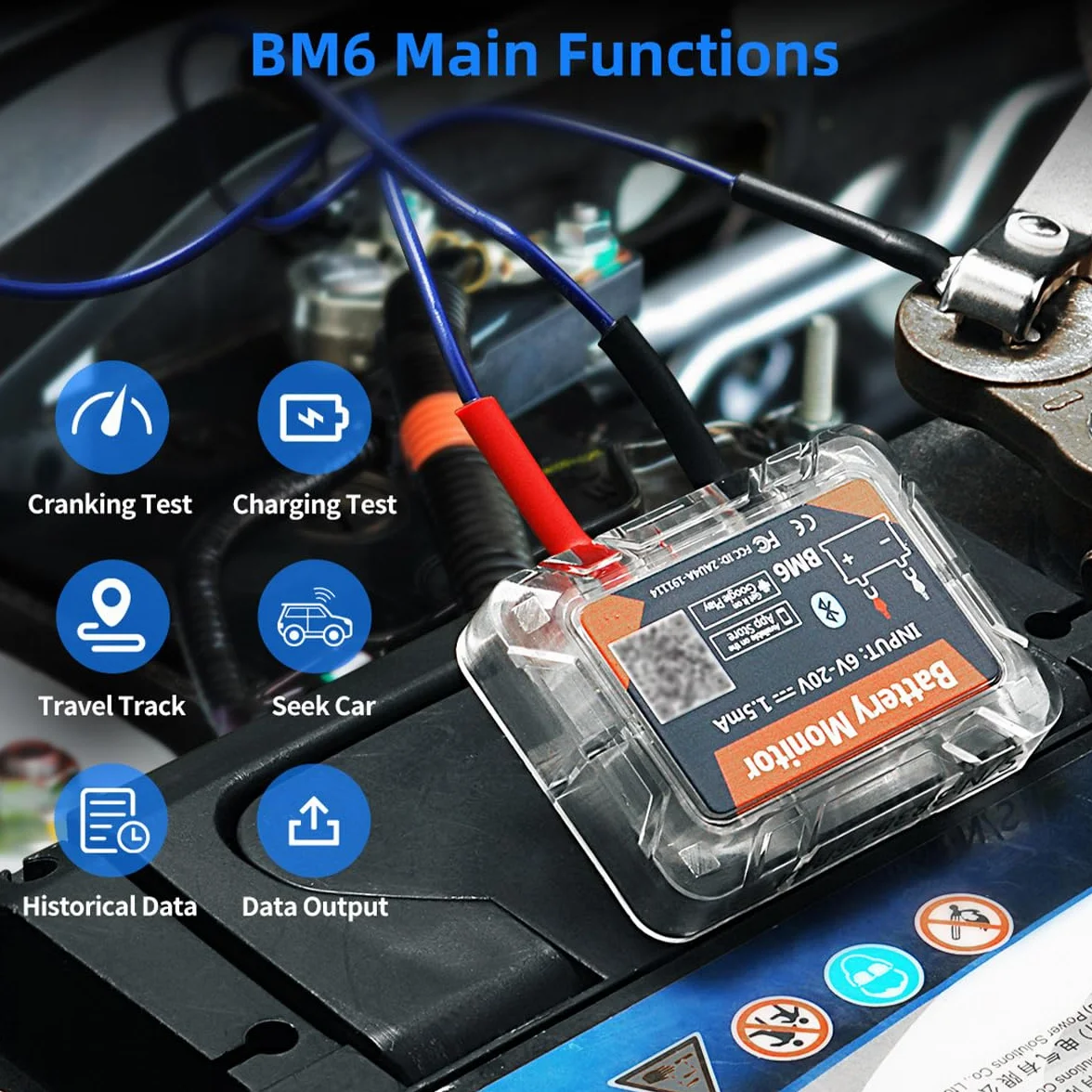 DollaTek Bluetooth 4.0 12V Wireless Battery Monitor Tester Car RV Motorcycle Boat