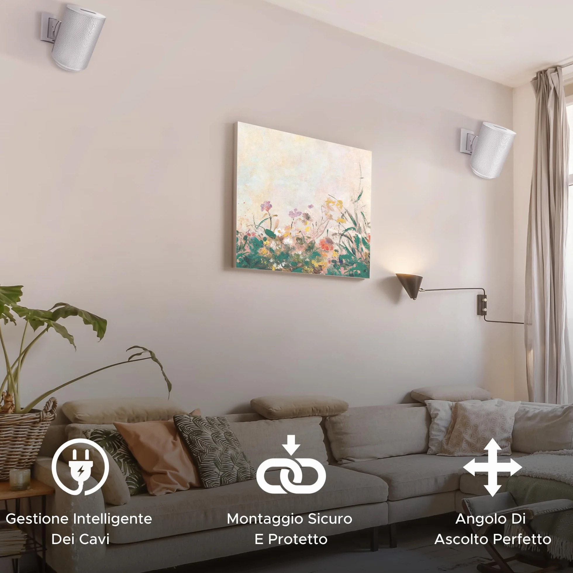 Supporto da Parete ERA 100 Inclinabile Girevole Bianco per Sonos ERA 100 & ERA 100 SL