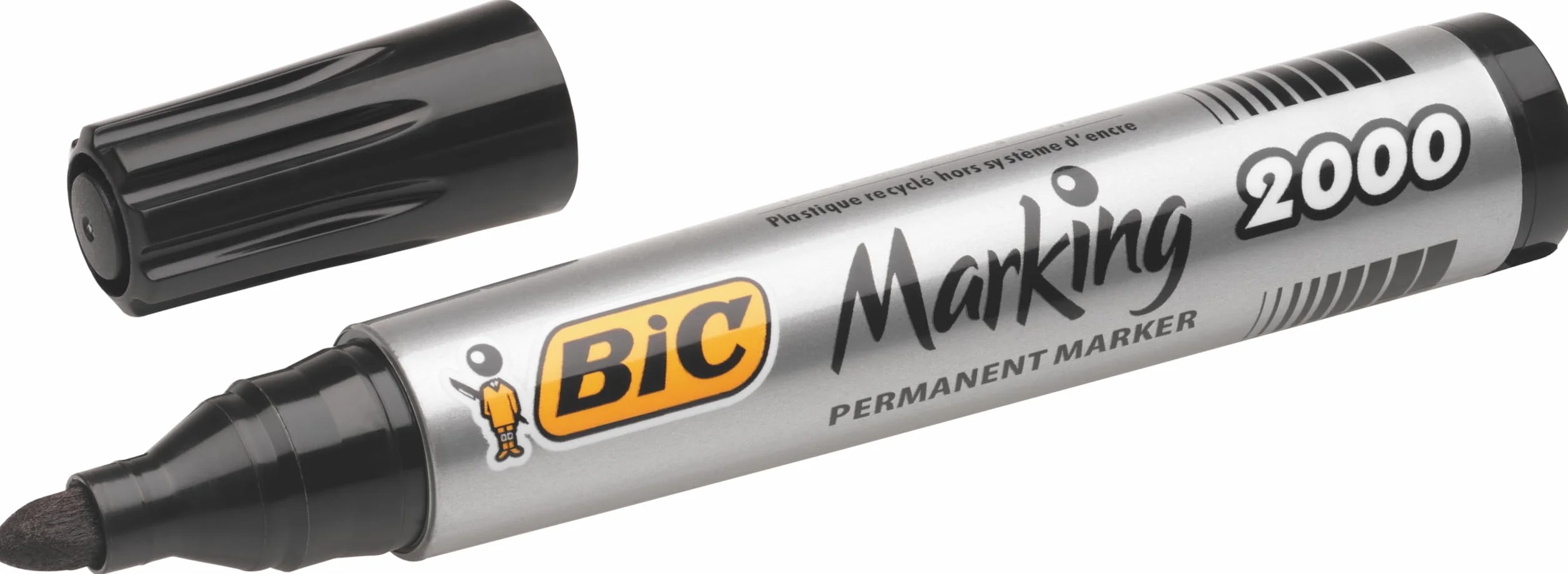 BIC Intensity Marking 2000 Pennarelli Indelebili Neri ECOlutions Punta Tonda Resistente 12 Unità