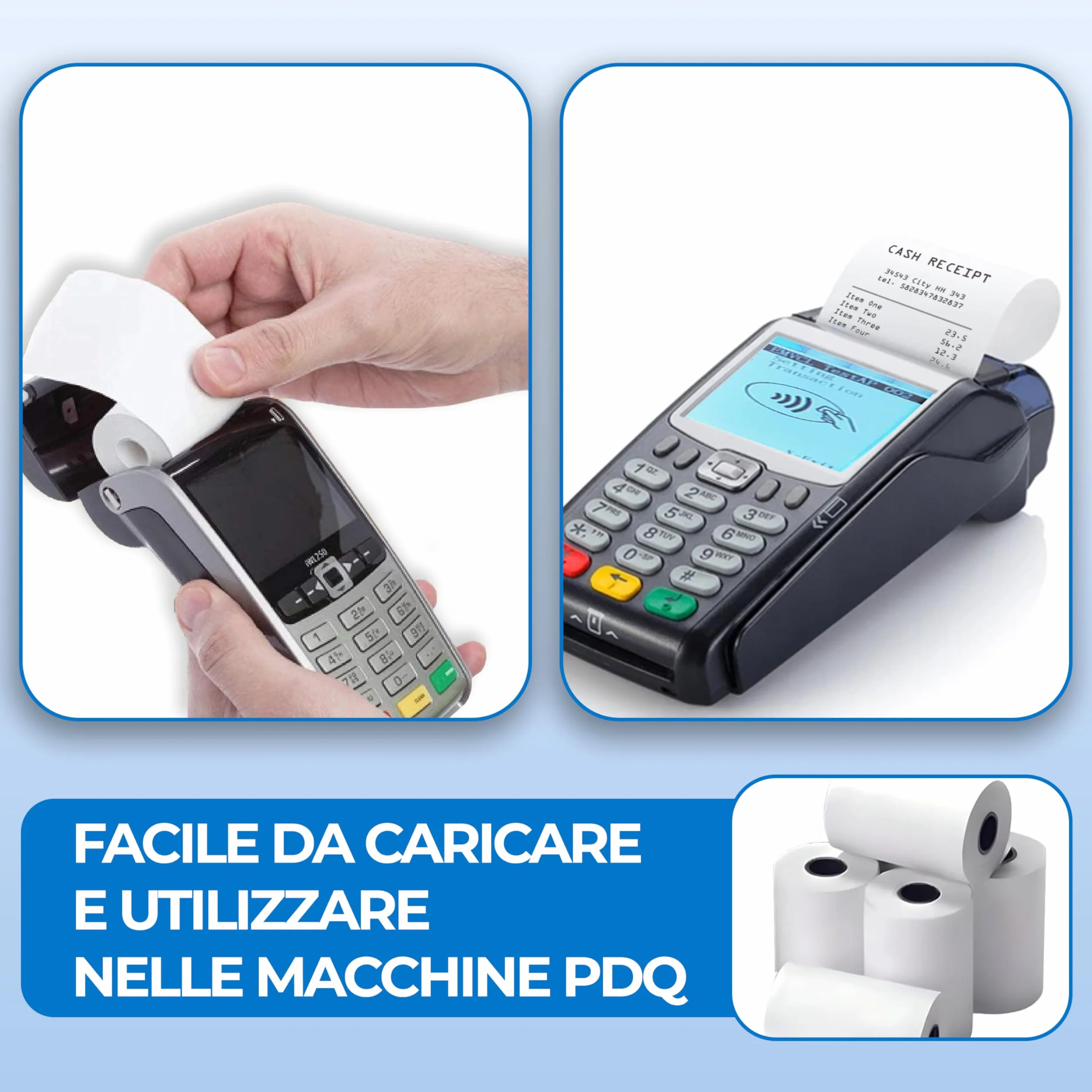 Double Dragon Rotolo di ricevuta termica 57 x 40 mm per POS EPOS registratore di cassa Confezione da 20