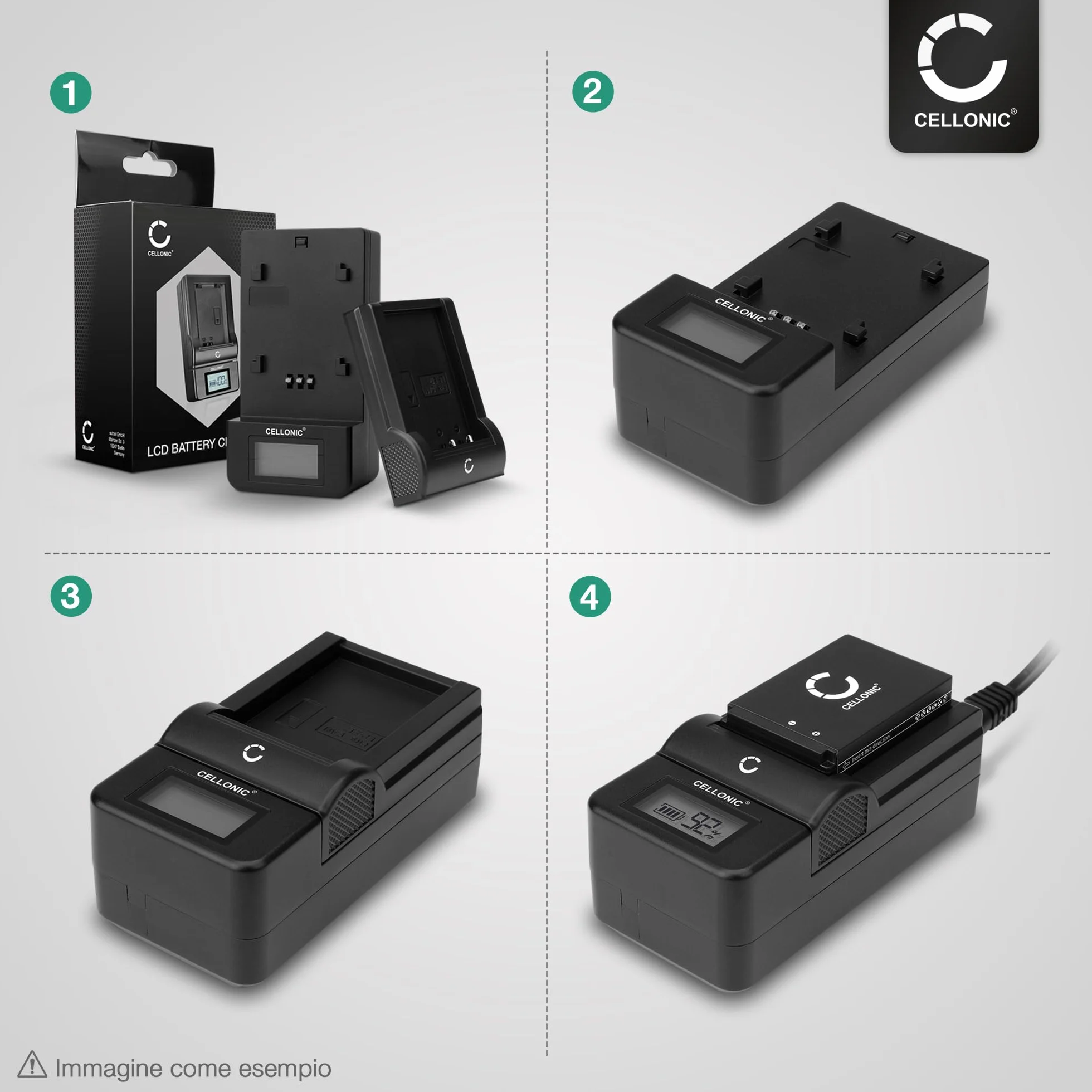 CELLONIC Caricabatteria Veloce compatibile Garmin Alpha 100 Montana 600 610 680 680t 650 650t Monterra Caricatore Batteria Cavo di Ricarica Alimentatore