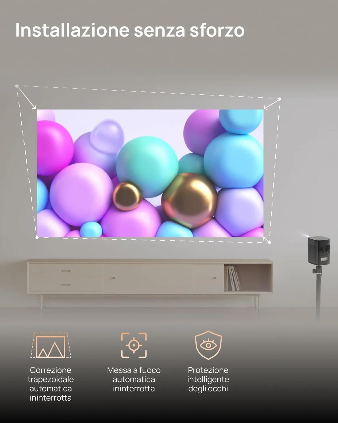 XGIMI MoGo 2 Pro 1080P Proiettore portatile 430 Lumen ISO Google TV Netflix Autofocus Wi-Fi Bluetooth
