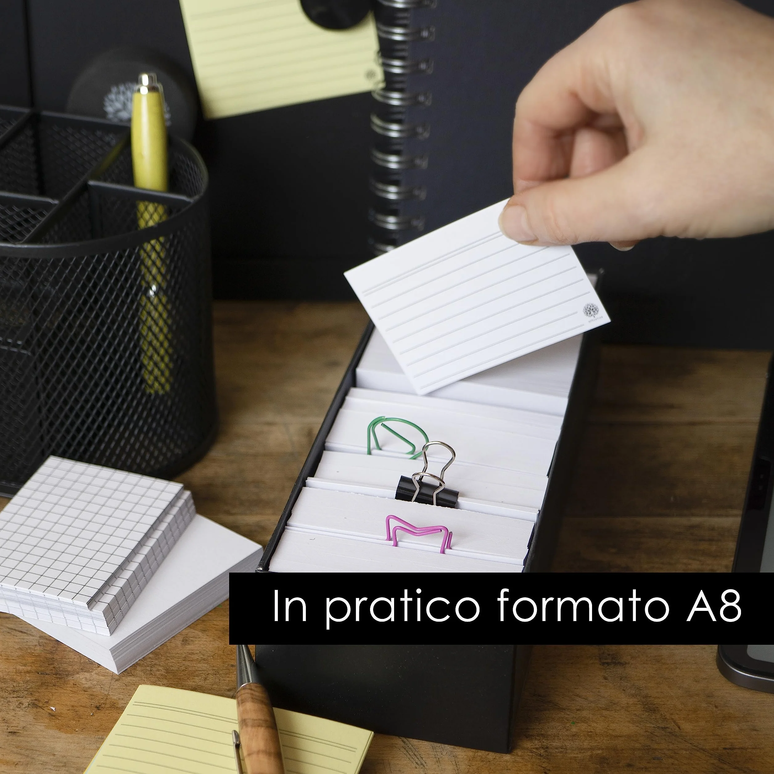 OfficeTree 1000 cartoncini A8 righe quadri colorati per vocabolario formule appunti