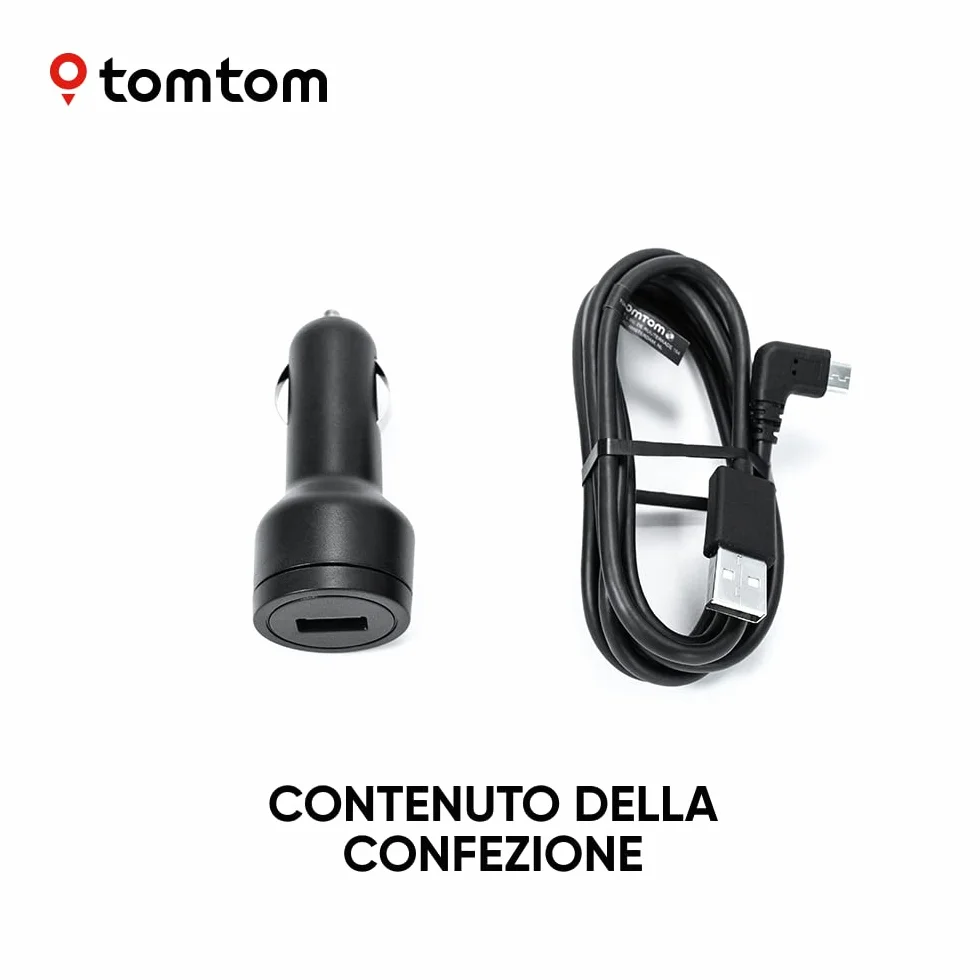 TomTom Caricatore Auto e Cavo USB per Navigatore 7" GO Discover