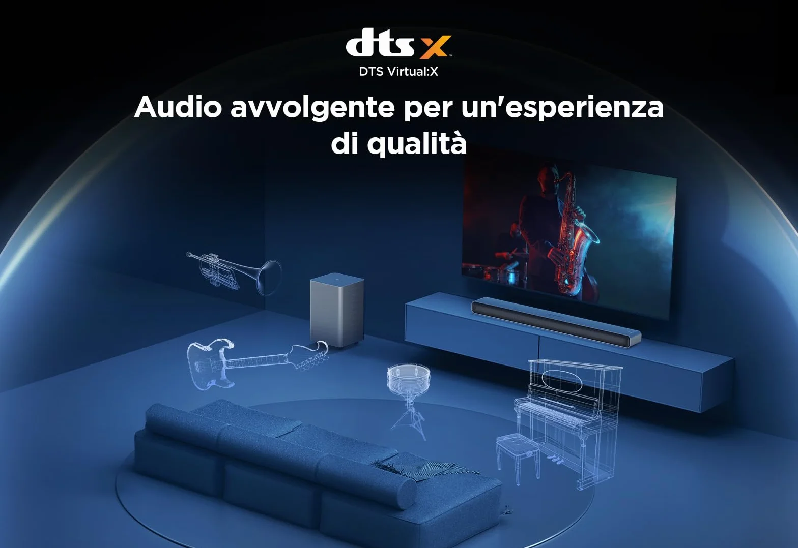 TCL S55HE Soundbar 2.1 220W Dolby Atmos DTS Virtual:X wireless subwoofer Bluetooth 5.3 HDMI eARC