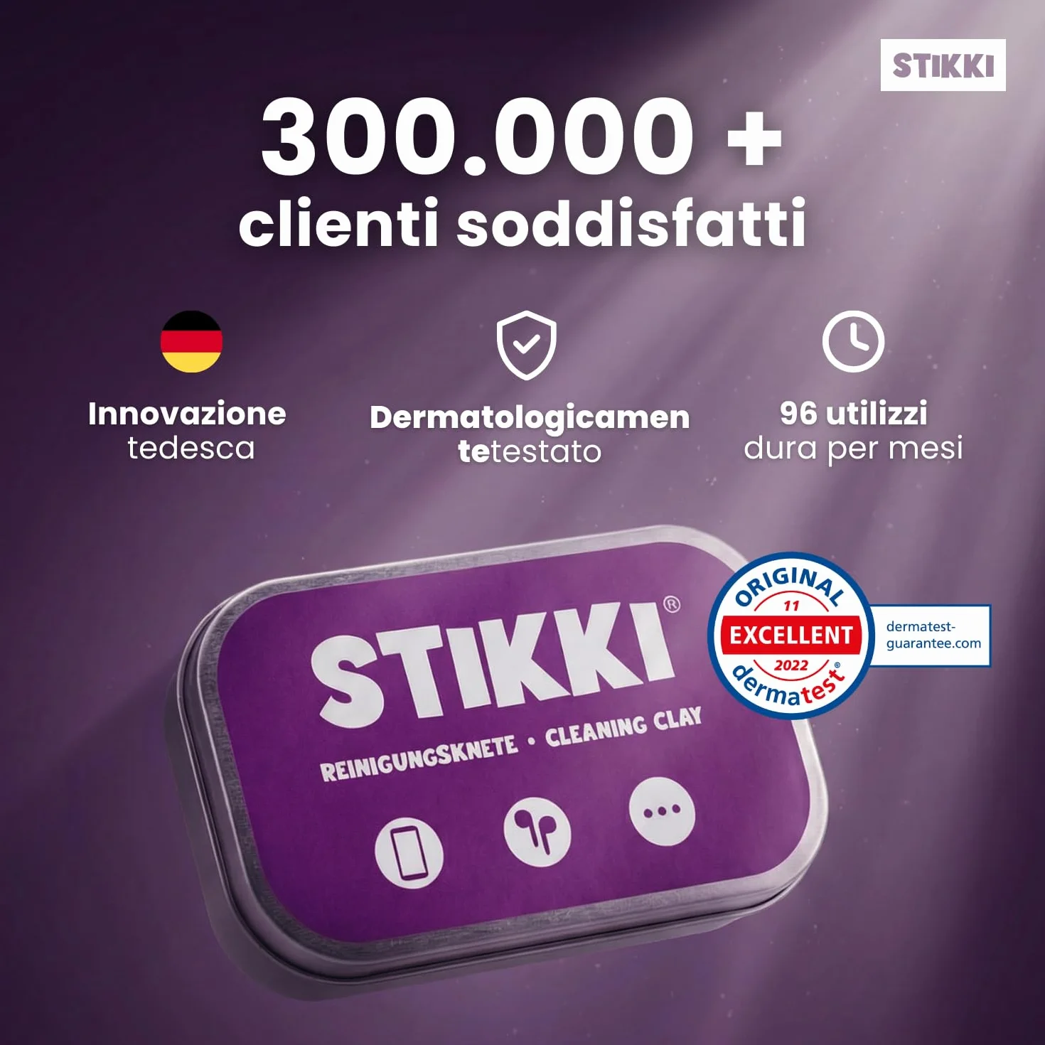 STIKKI Kit Pulizia Telefono e Cuffie per iPhone e AirPods - Pasta Pulizia con Strumenti USB C, Lightning
