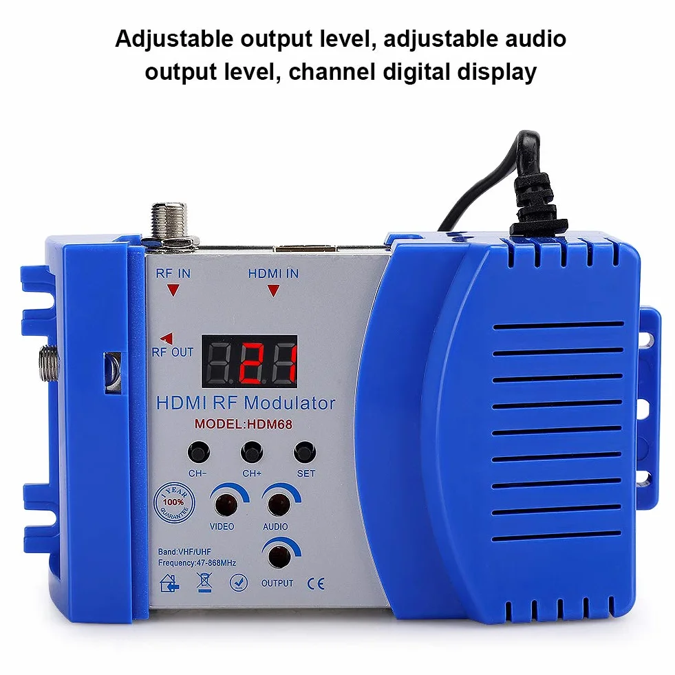 PUSOKEI Modulatore HD HDMI RF VHF/UHF Analogico Ingresso Uscita Femmina Convertitore Audio Video TV Pal