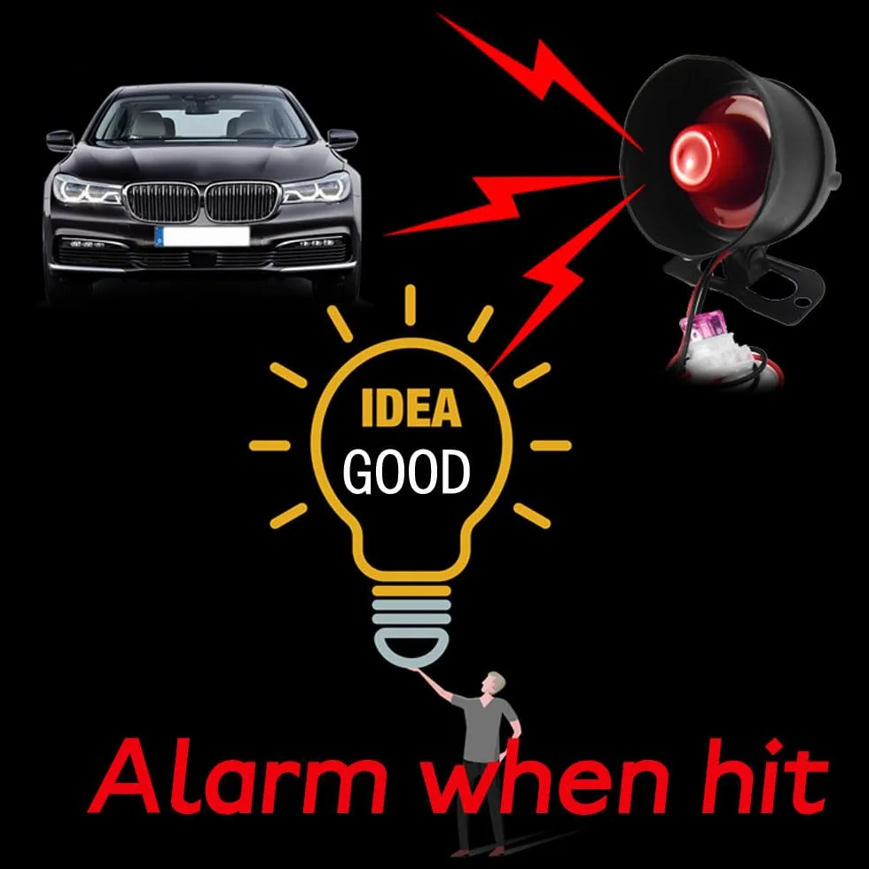 Shkalacar Allarme Universale per Auto 12 Volt Sistema di Allarme Veicoli Sensibilità 7 Livelli 2 Telecomandi