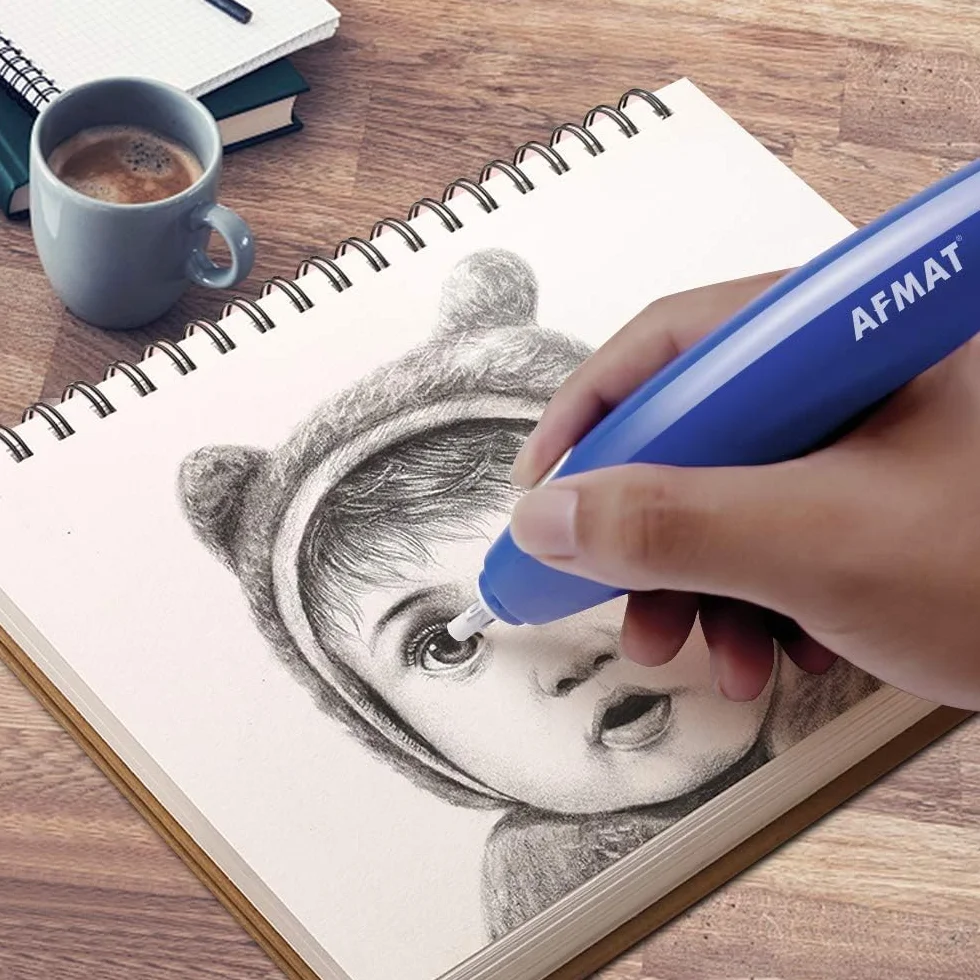 AFMAT Gomma Elettrica per Artisti 140 Ricariche Ricaricabile 2 Misure Portatile per Disegni Pittura Schizzi EE15