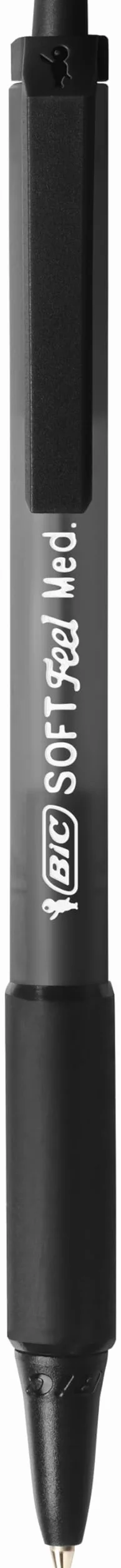 Bic Soft FeelClic Grip Penna a Sfera Punta Media 1,0mm Confezione 12 Pezzi Nero