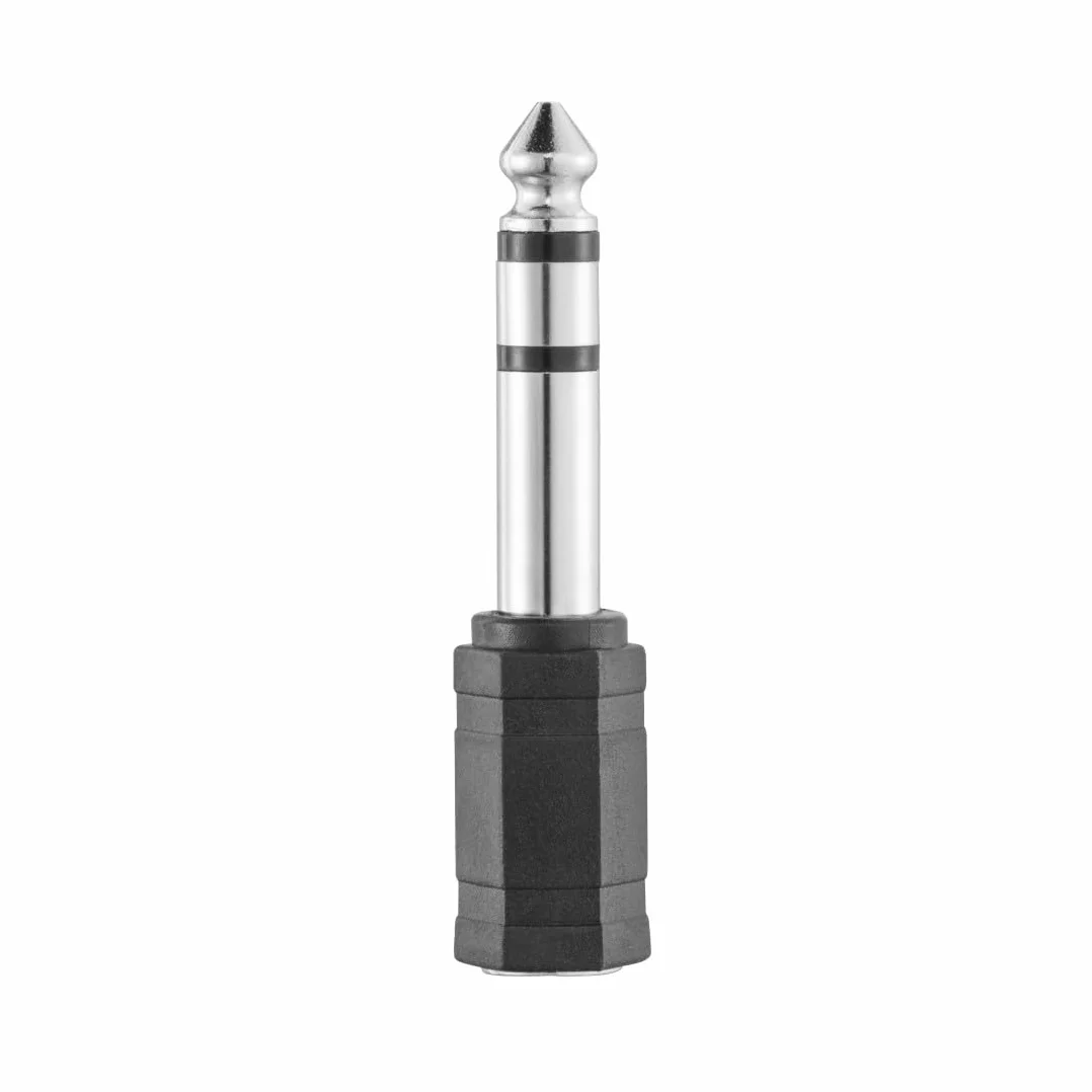 Hama Jack Audio Adattatore da 1 jack femmina da 3,5 mm a 1 jack maschio 6,35 mm, Nero