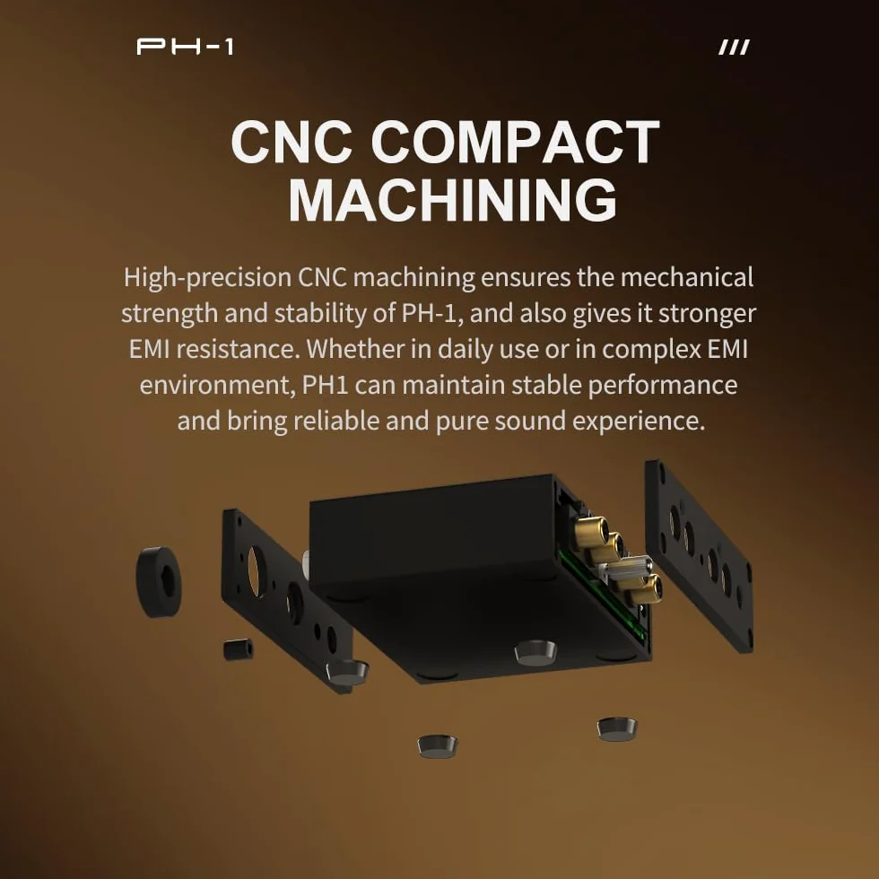 S.M.S.L PH-1 Preamplificatore Phono MM 46dB CNC Amplificatore Cuffie