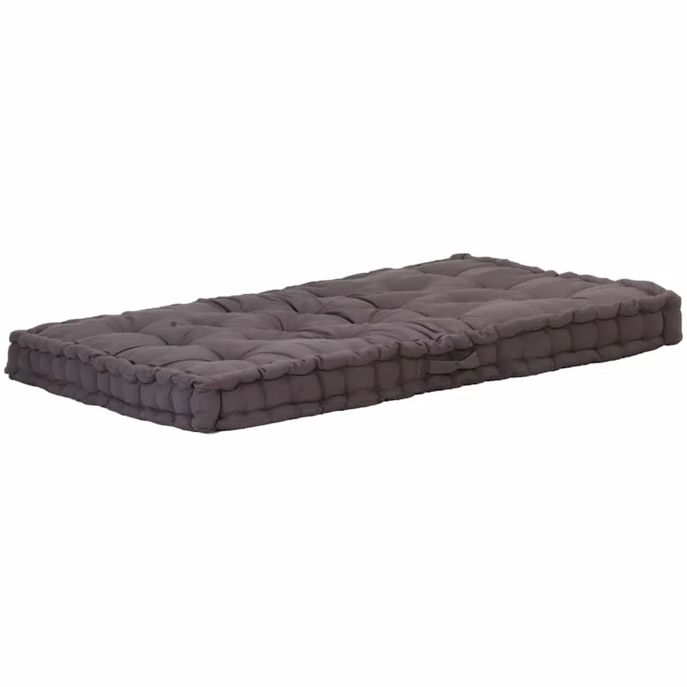 vidaXL Cuscino per Pallet e Pavimento Imbottitura Protezione Tappetino Pavimentazioni Cuscinetto Accessori per Divani in Cotone 120x80x10 cm Antracite