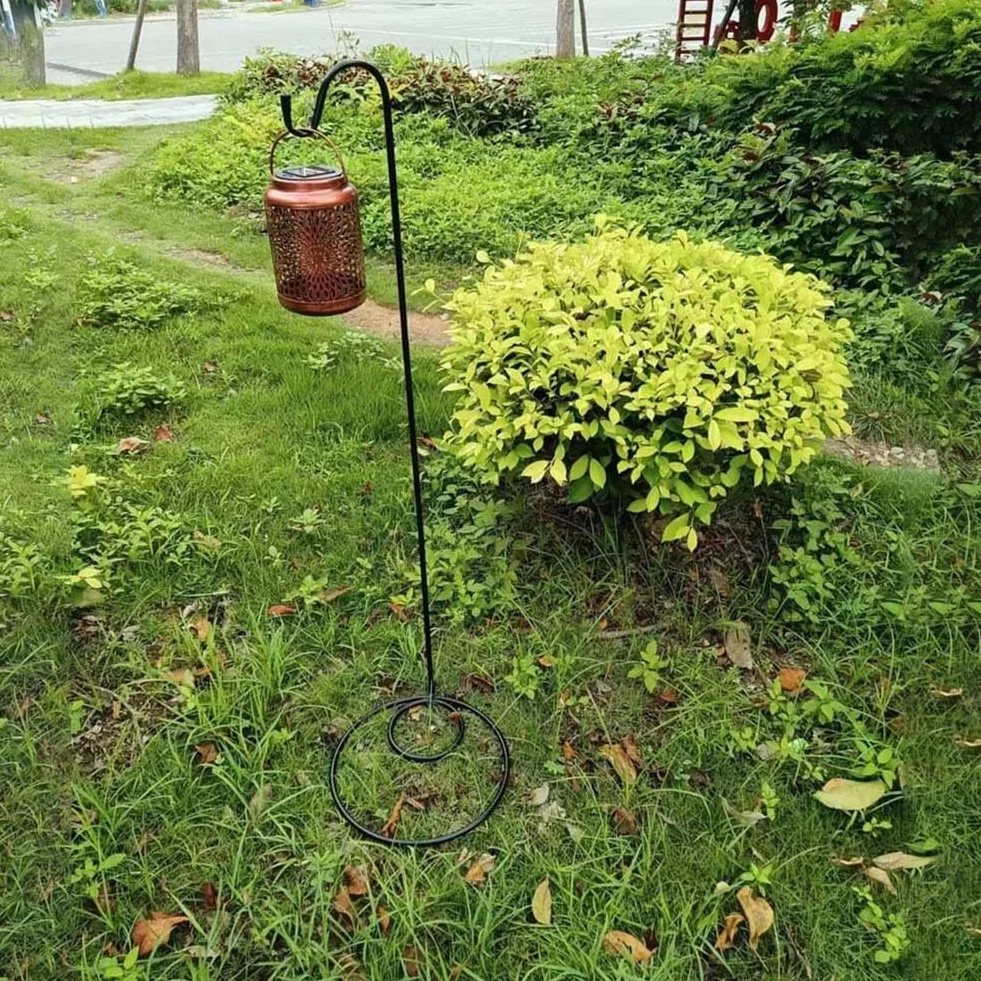 Gancio da pastore in ferro antiruggine per piante da giardino nero
