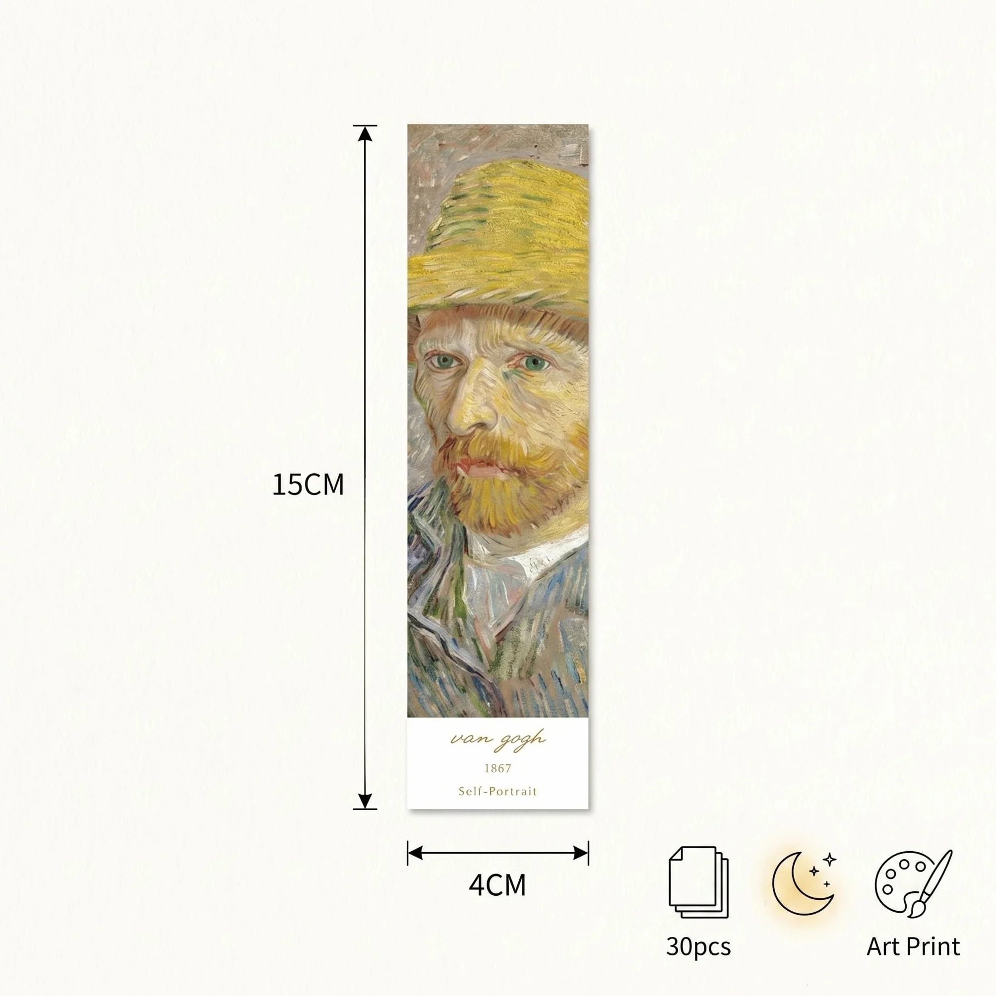Van Gogh Cartoline Motivazionali Artistiche 30 Pezzi con 10 Luminescenti Pittura a Olio Stile Vintage