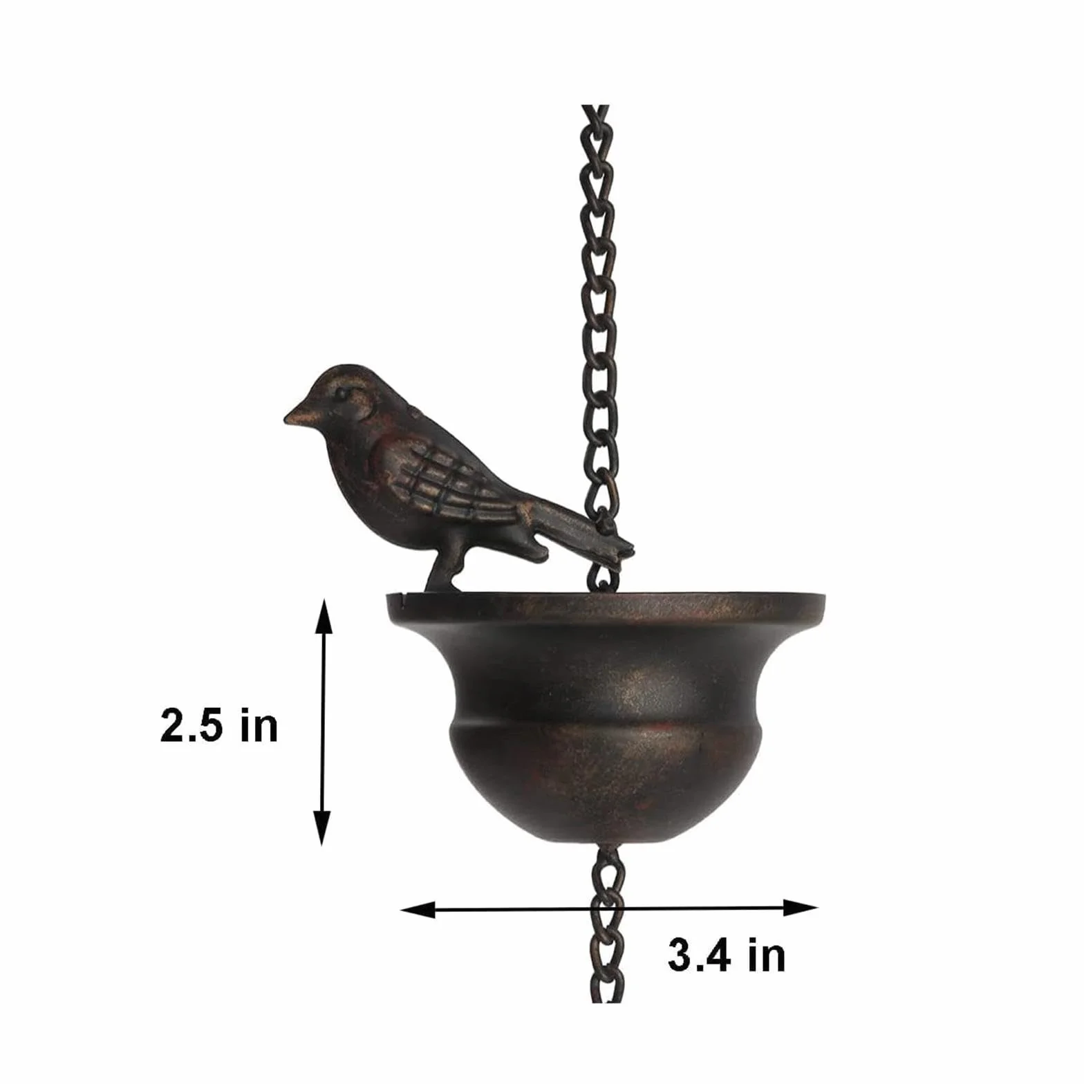 F Fityle Catene Antipioggia per Uccelli per grondaie di Ricambio Coppe collettore Pioggia deviatore Acqua piovana Catena Antipioggia 240 cm per